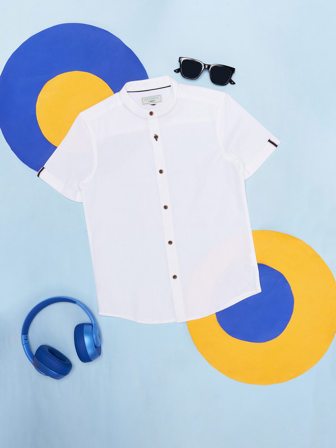 

Pantaloons Junior Boys Mandarin Collar Opaque Casual Shirt, White