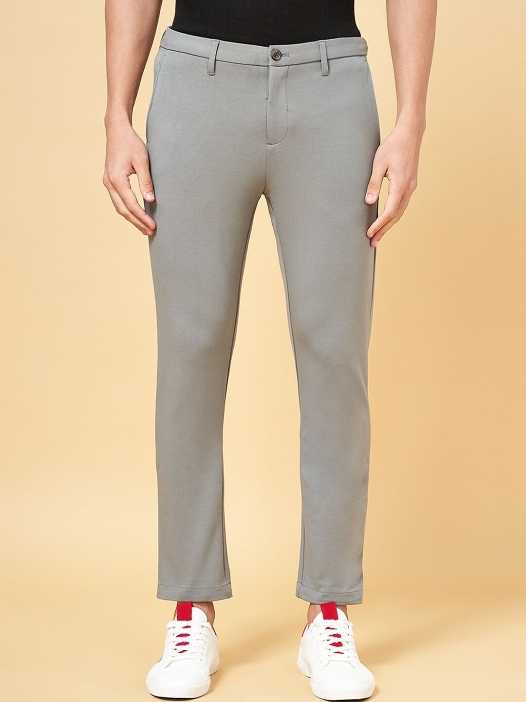 

BYFORD by Pantaloons Men Slim Fit Mid-Rise Chinos Trousers, Grey