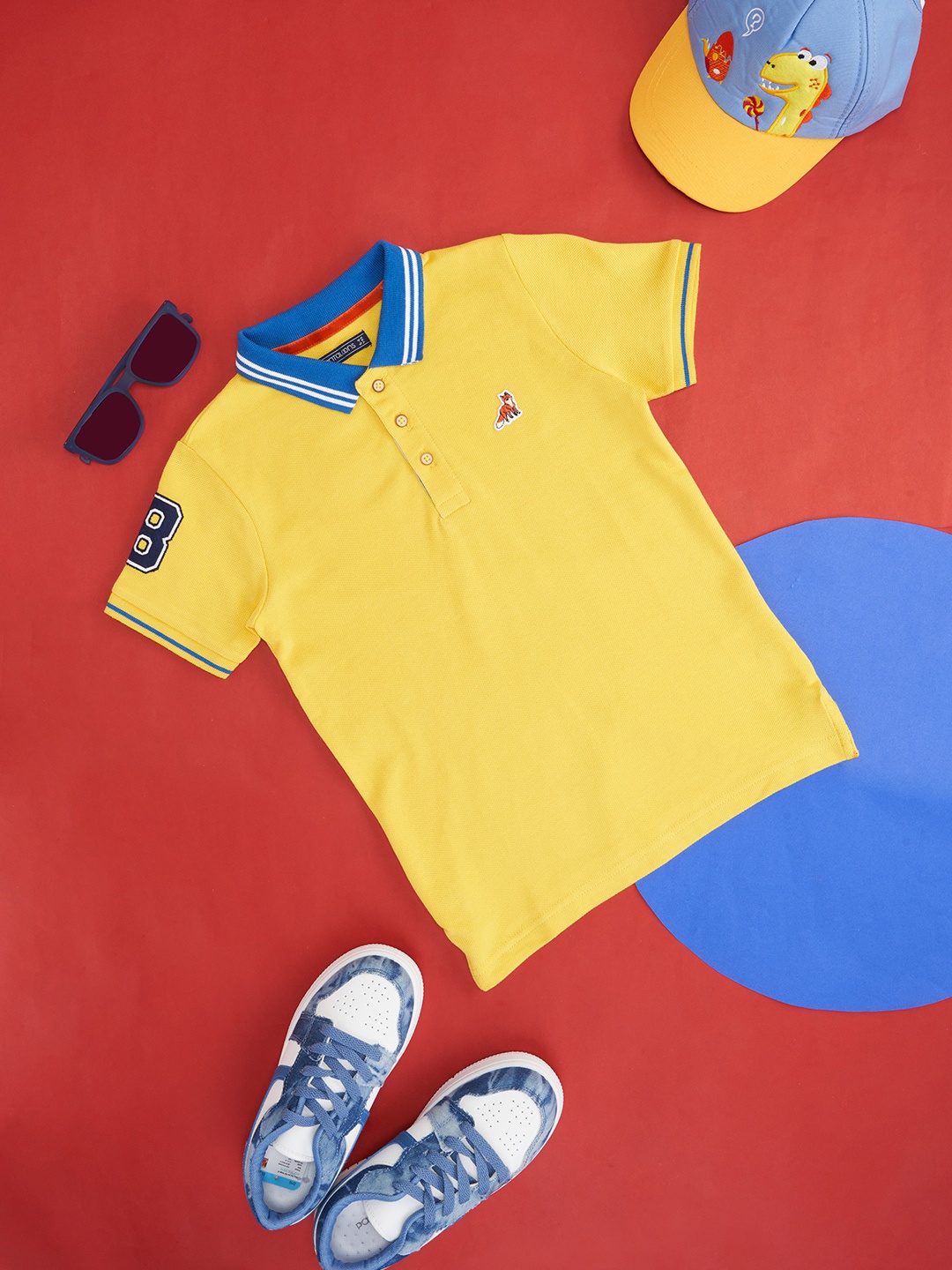 

Pantaloons Junior Boys Polo Collar Cotton T-shirt, Yellow