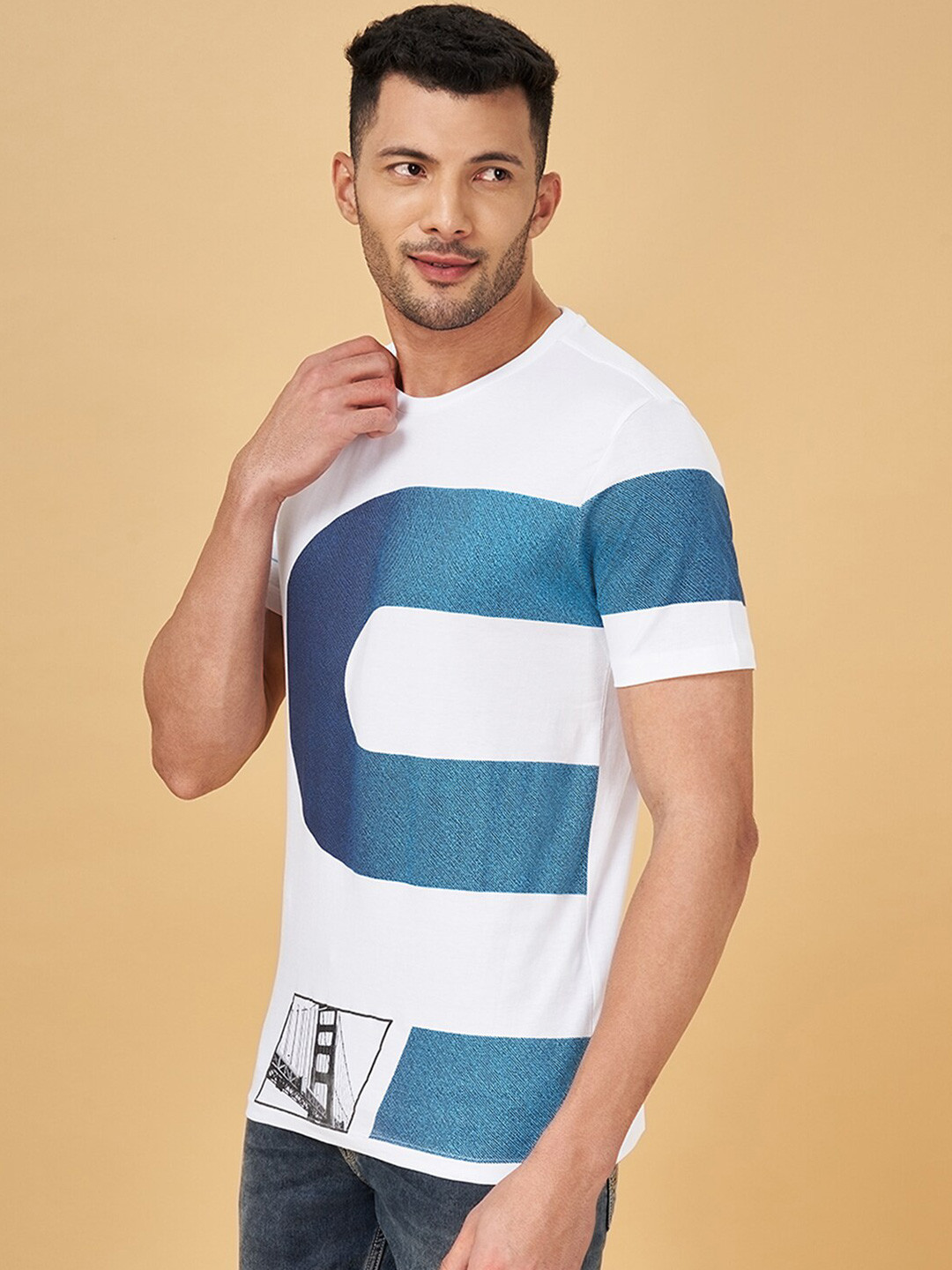 

SF JEANS by Pantaloons Typography Printed Round Neck Cotton T-shirt, White