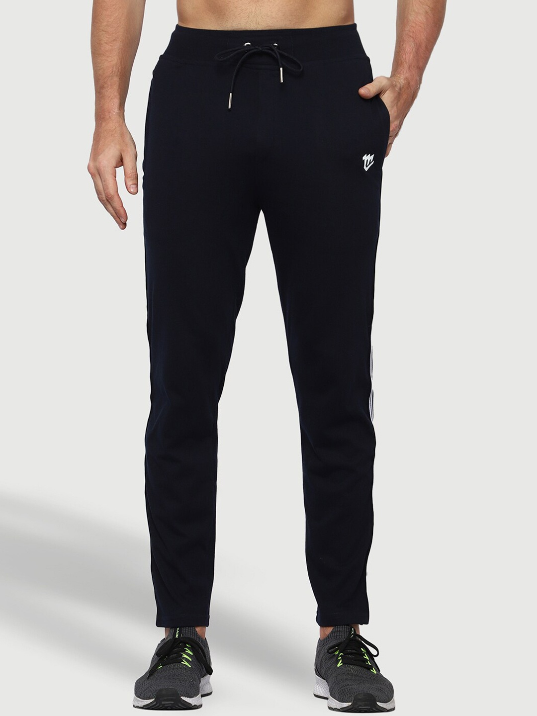 

Mark Leute Men Mid-Rise Cotton Track Pants, Black
