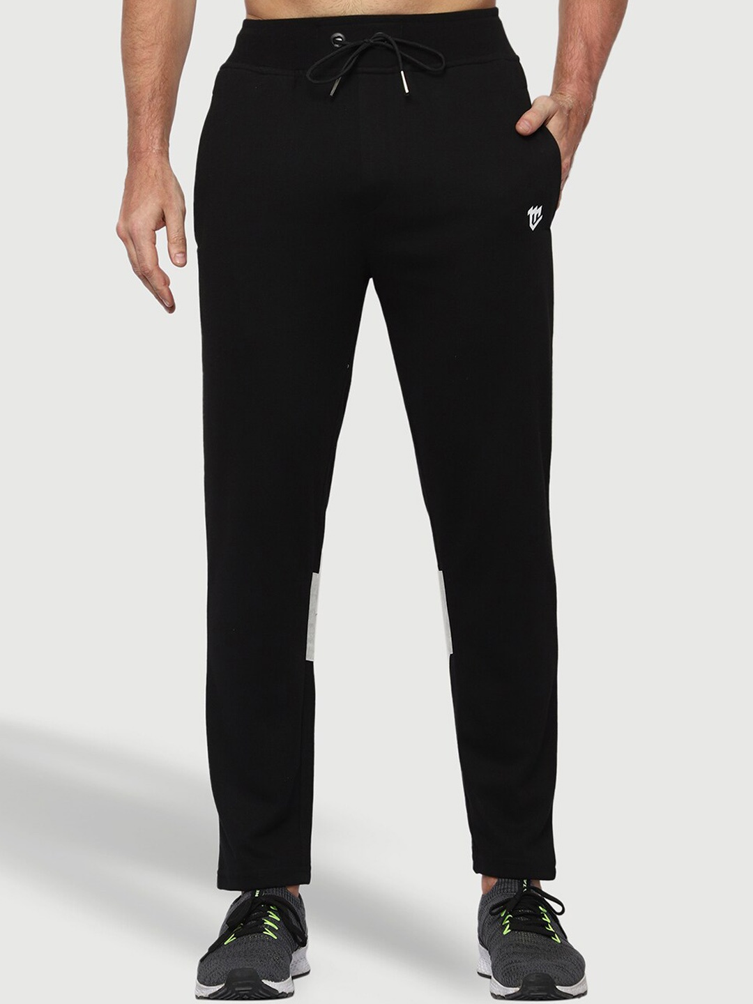 

Mark Leute Men Mid-Rise Cotton Track Pants, Black