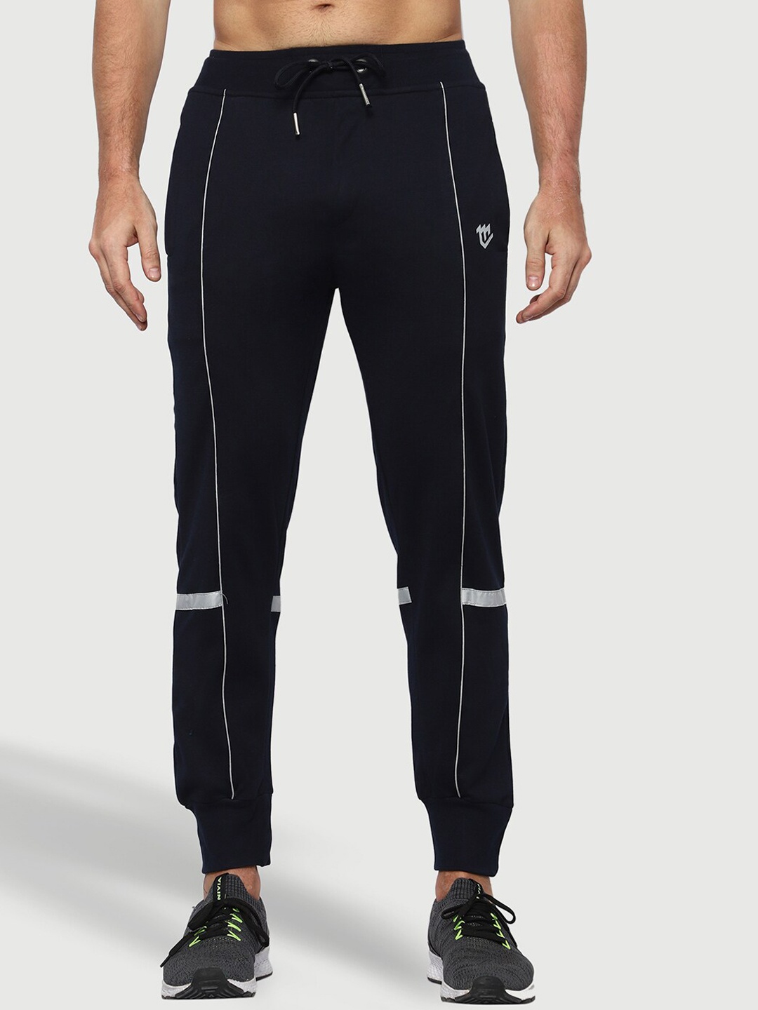 

Mark Leute Men Mid-Rise Striped Joggers, Blue