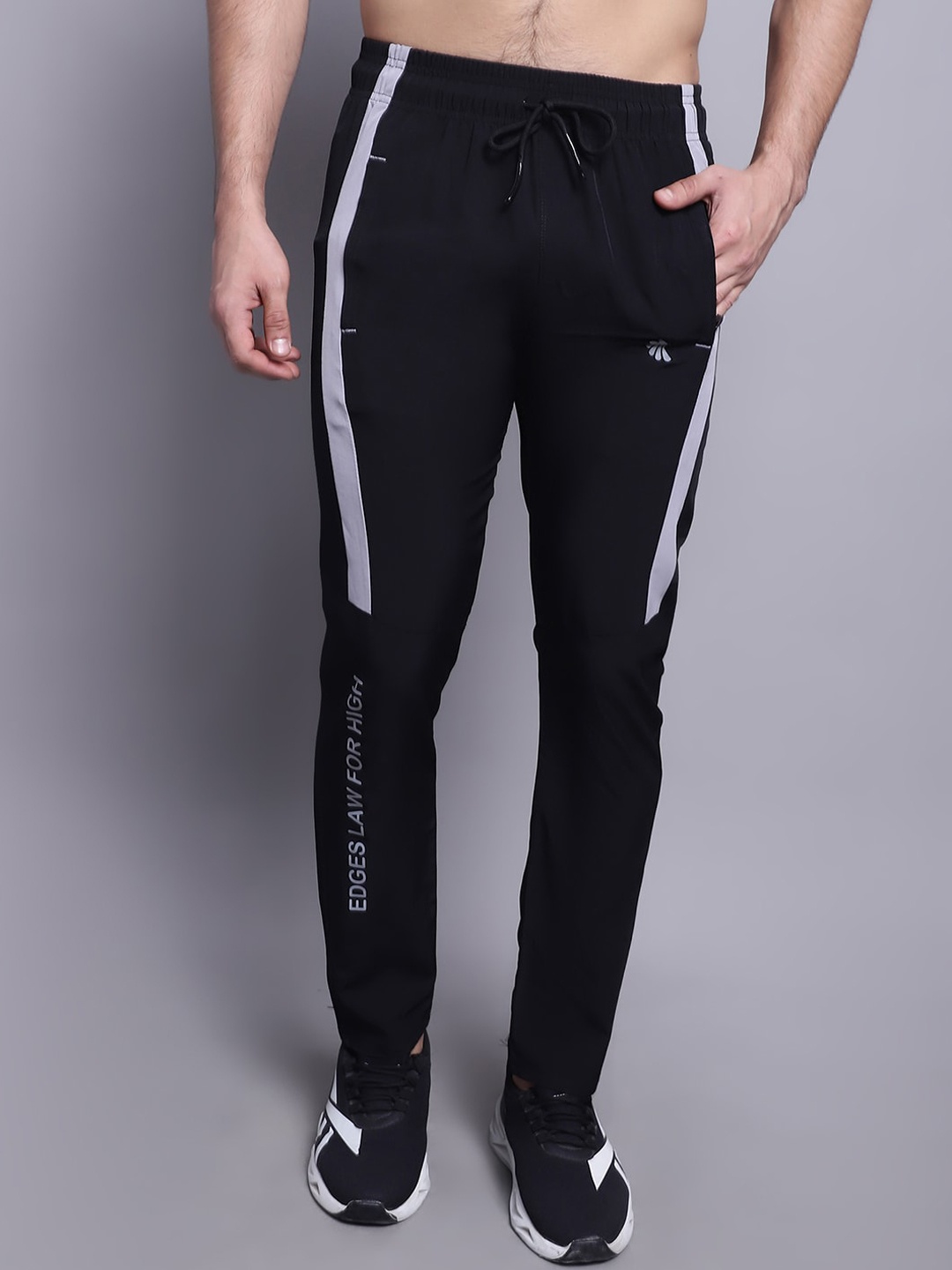 

Gallus Men Mid-Rise Slim Fit Dry-Fit Sports Track Pants, Black