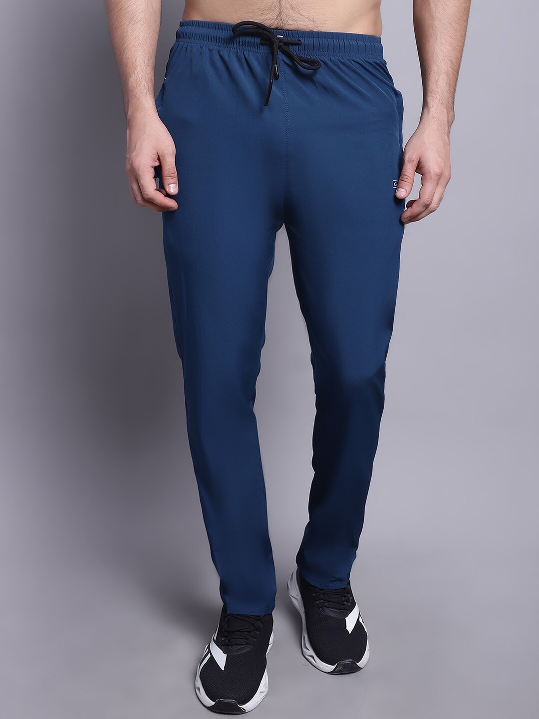 

Gallus Men Mid-Rise Slim Fit Dry-Fit Sports Track Pants, Navy blue