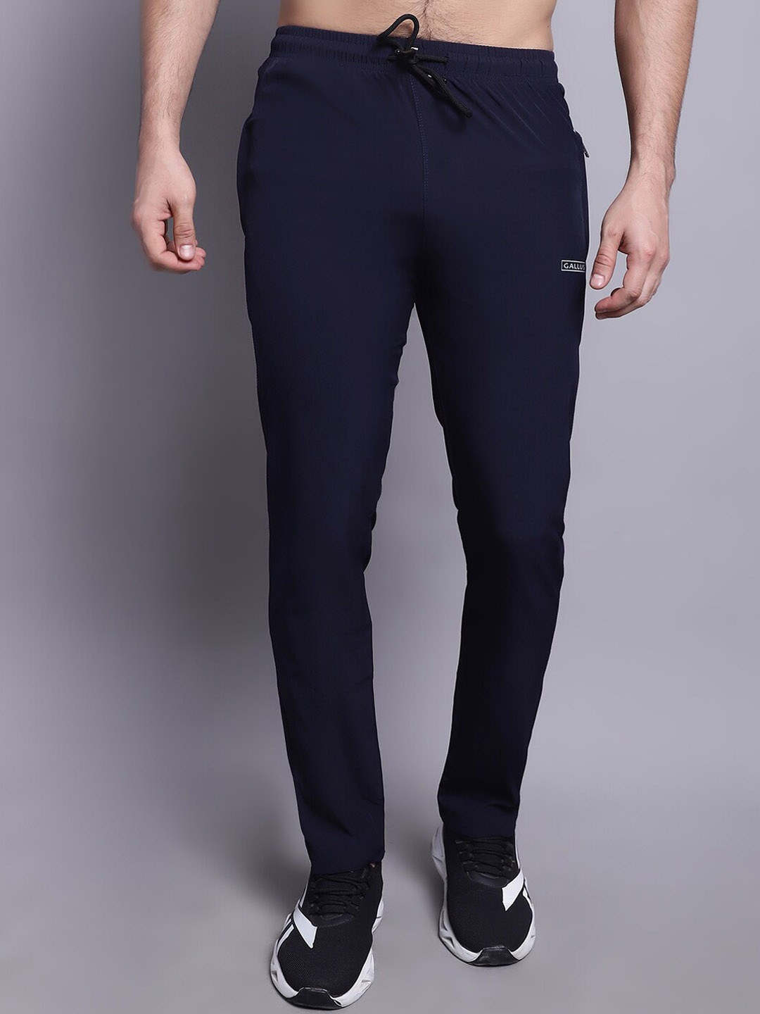 

Gallus Men Mid-Rise Slim Fit Dry-Fit Sports Track Pants, Navy blue