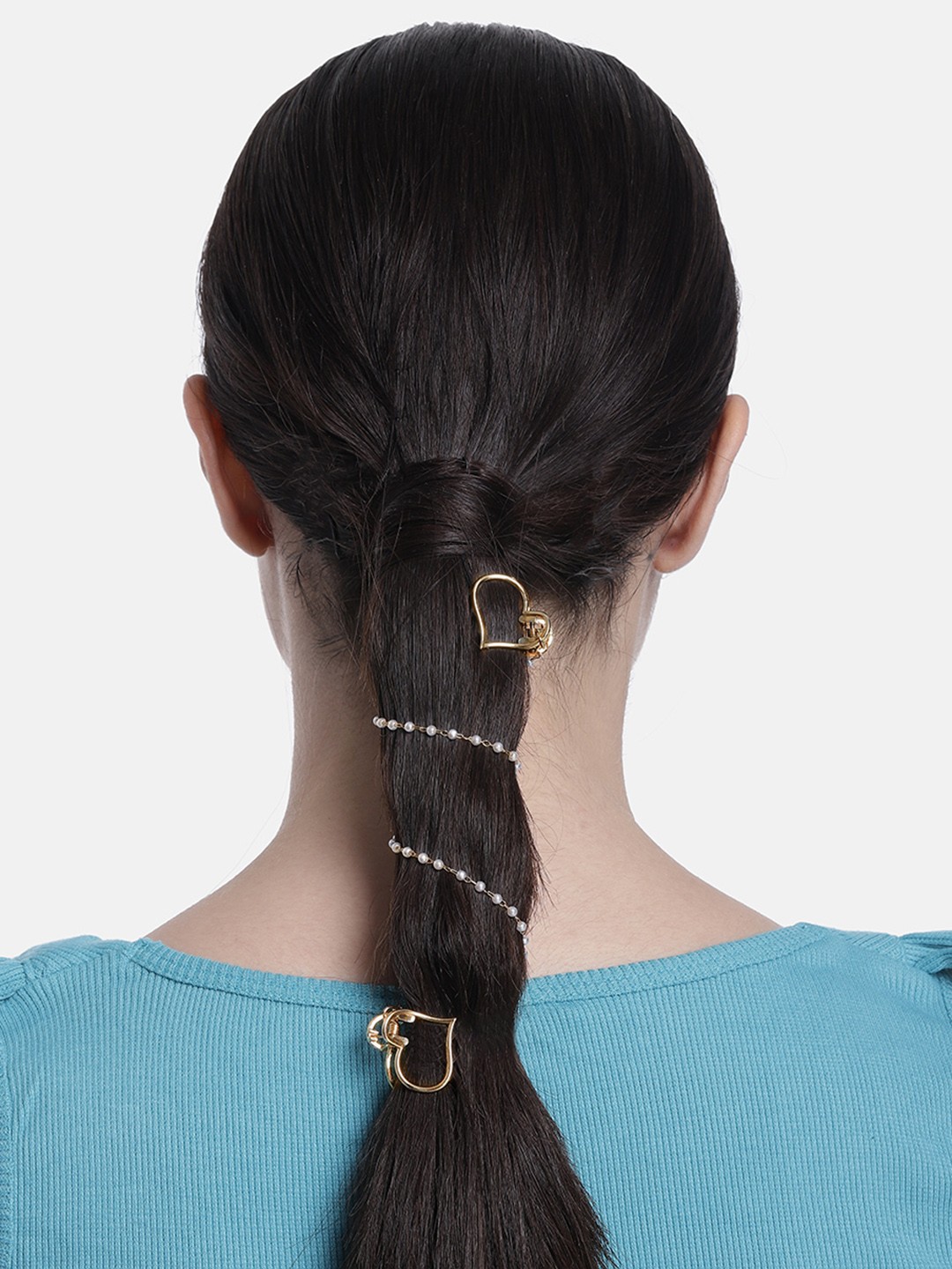 

FOREVER 21 Women Beaded Hair Chain, Gold