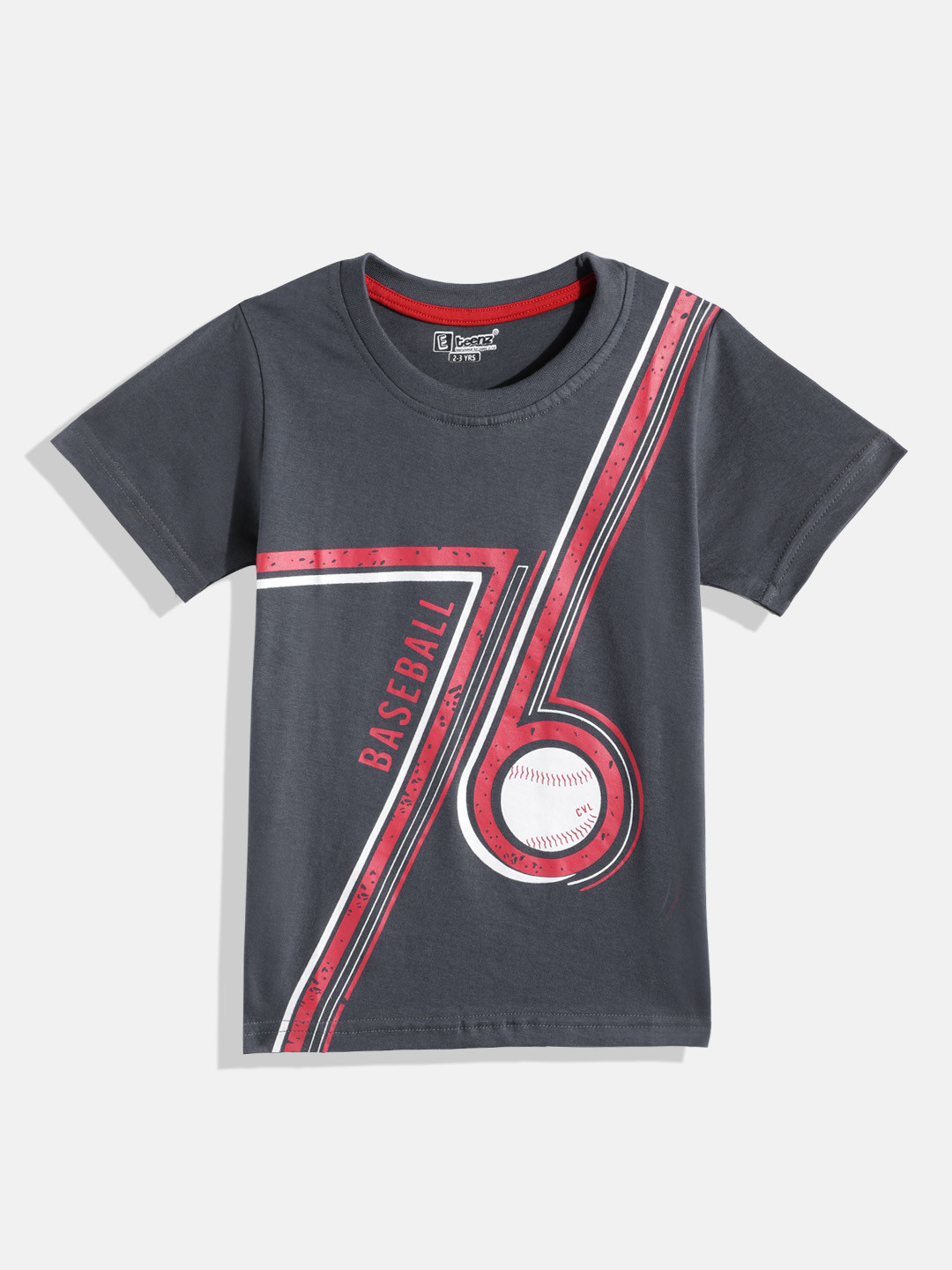 

Eteenz Boys Typography Printed T-shirt, Grey