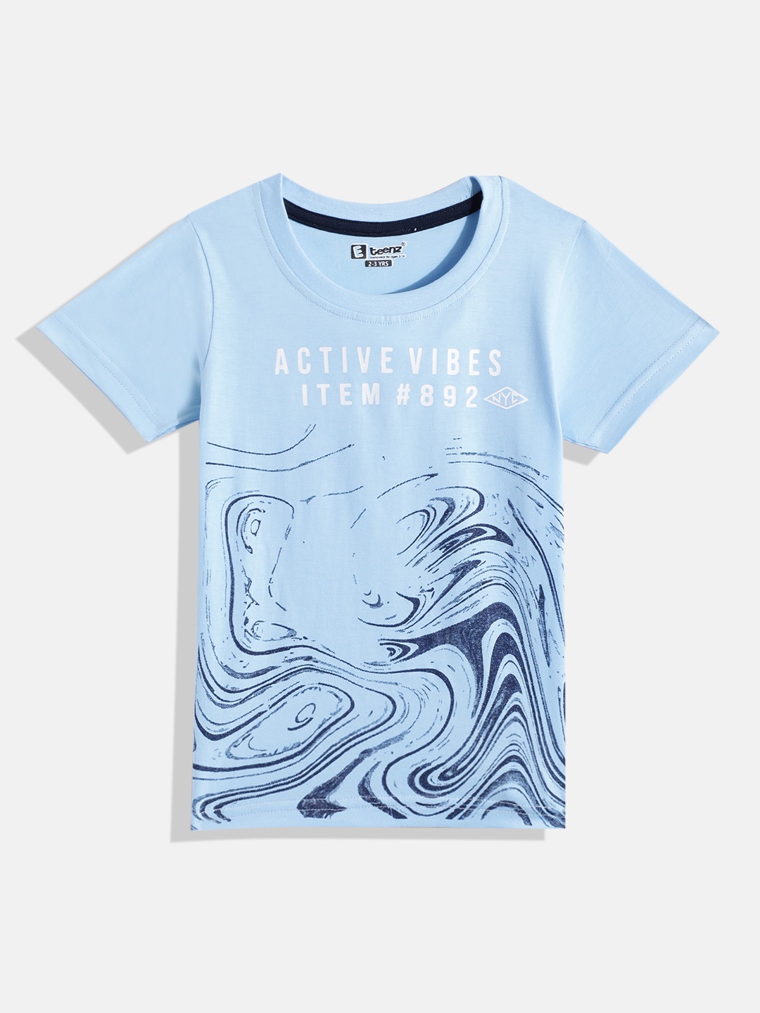 

Eteenz Boys Typography Printed T-shirt, Blue