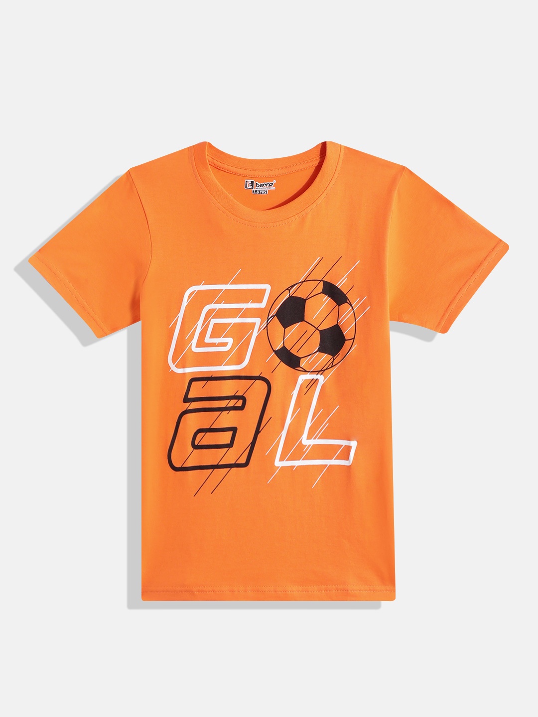 Eteenz Boys Typography Printed T-shirt, Orange