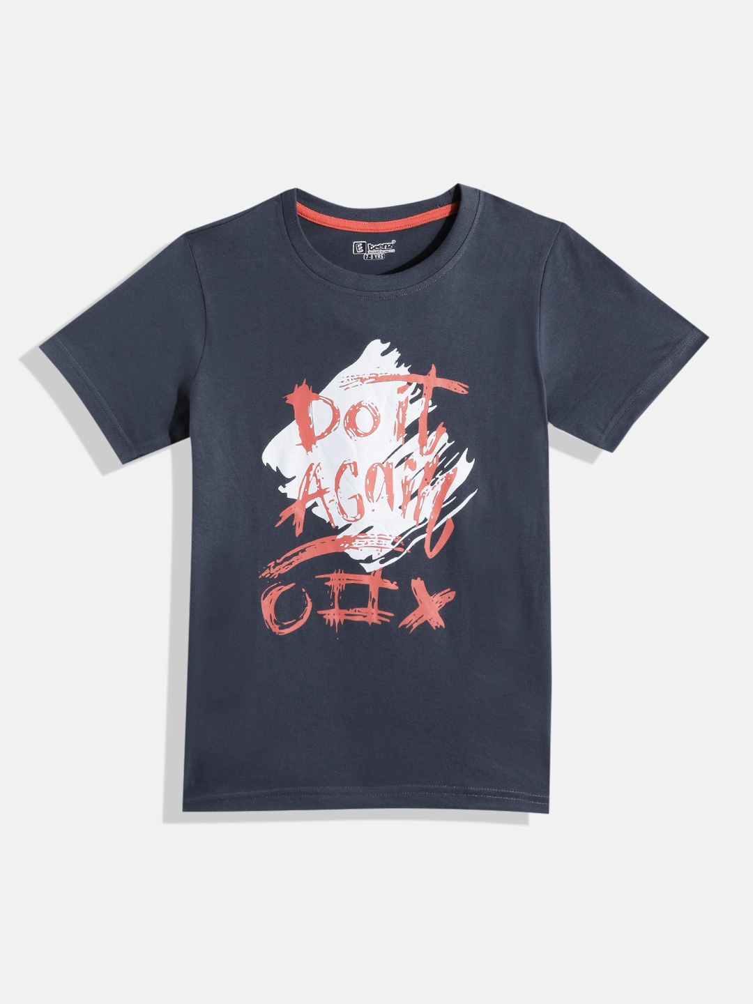 

Eteenz Boys Typography Printed T-shirt, Grey