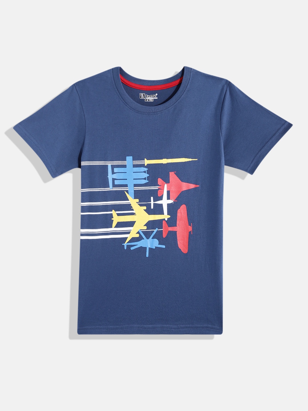 

Eteenz Boys Printed Premium Cotton T-shirt, Navy blue