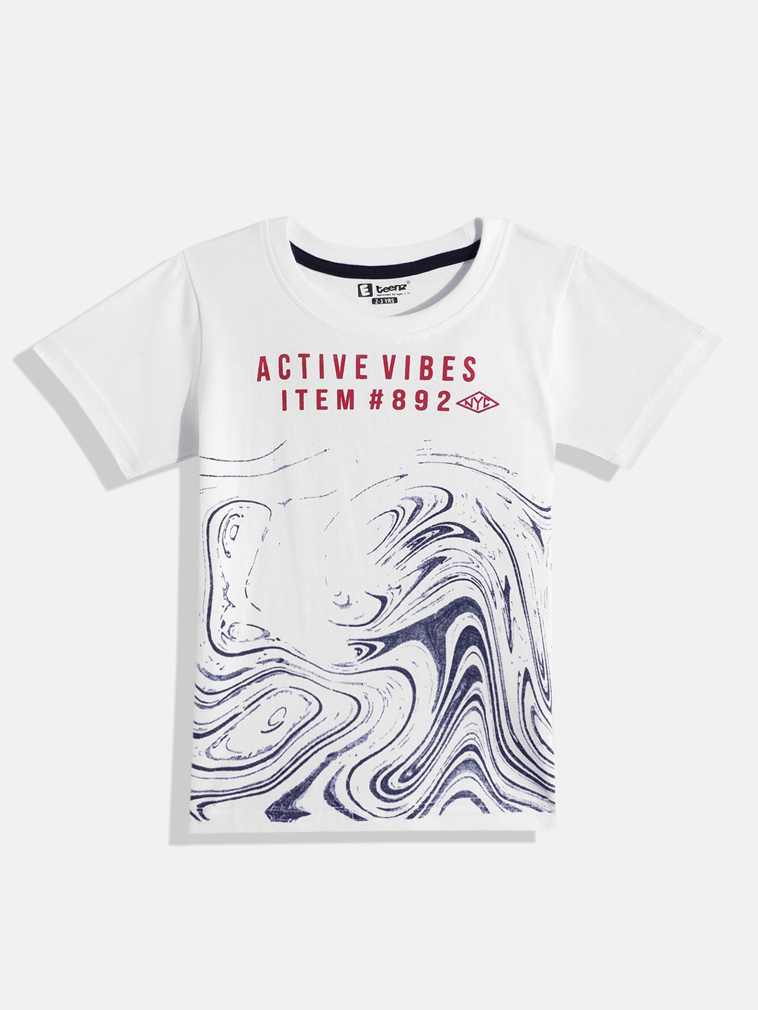 

Eteenz Boys Typography Print T-shirt, White