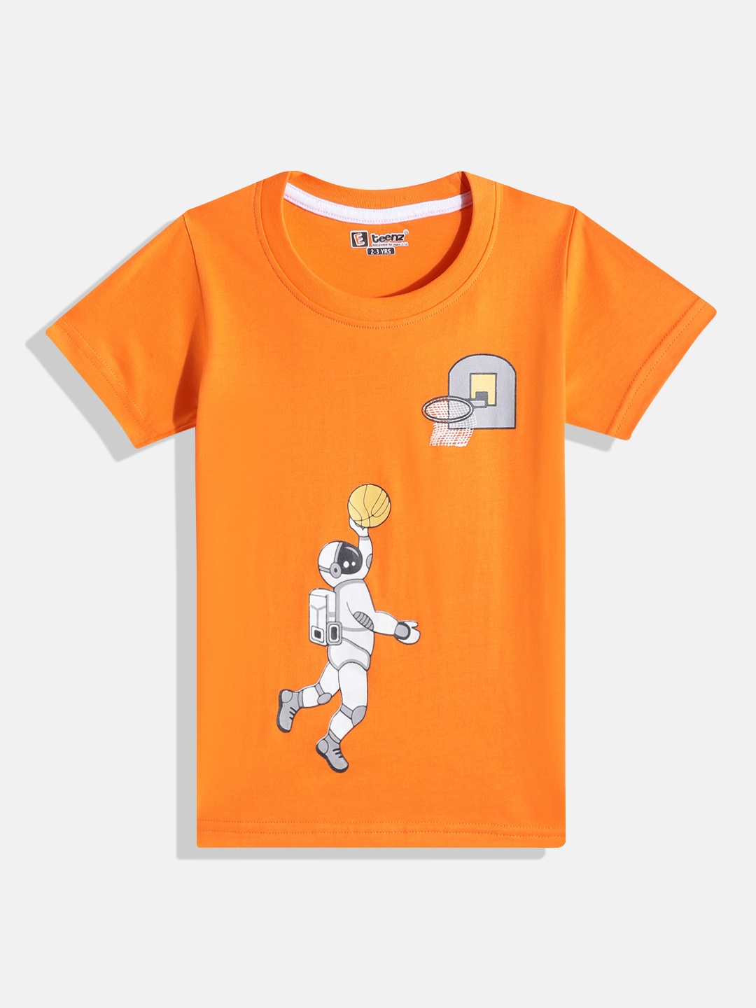 

Eteenz Boys Regular Fit Printed T-shirt, Orange