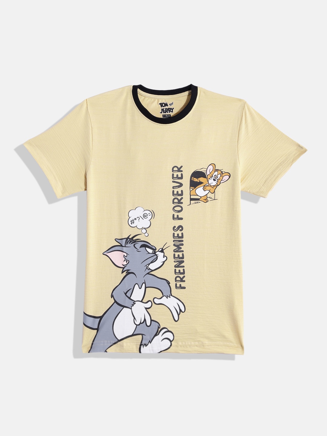 

Eteenz Boys Tom & Jerry Printed Premium Cotton T-shirt, Beige