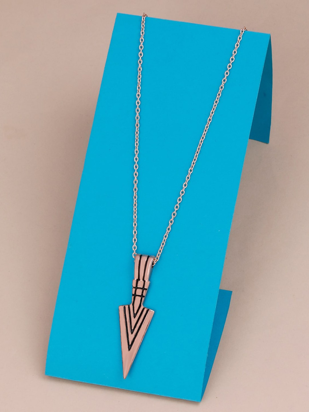 

Silver Shine Rose Gold-Plated Arrow-Charm Pendant & Chain