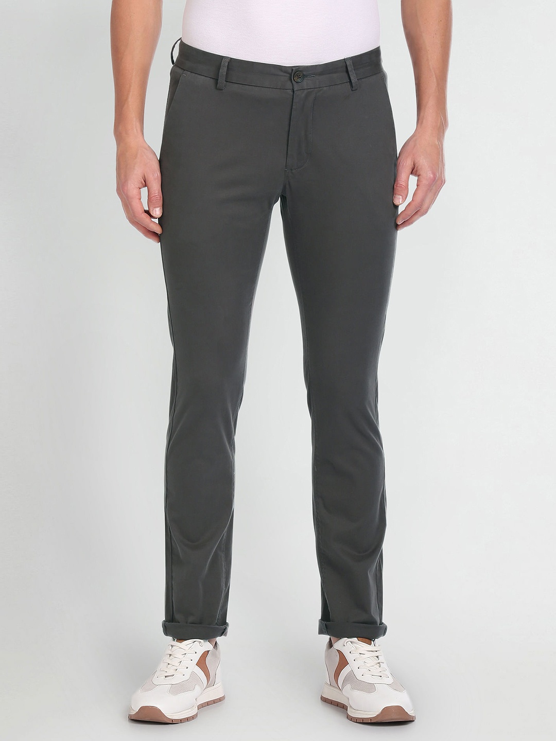 

Arrow Sport Men Original Slim Fit Trousers, Charcoal