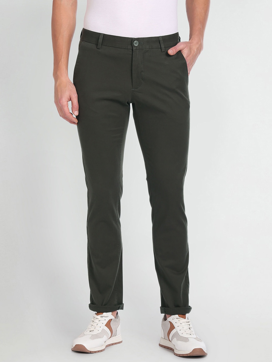

Arrow Sport Men Original Slim Fit Trousers, Green
