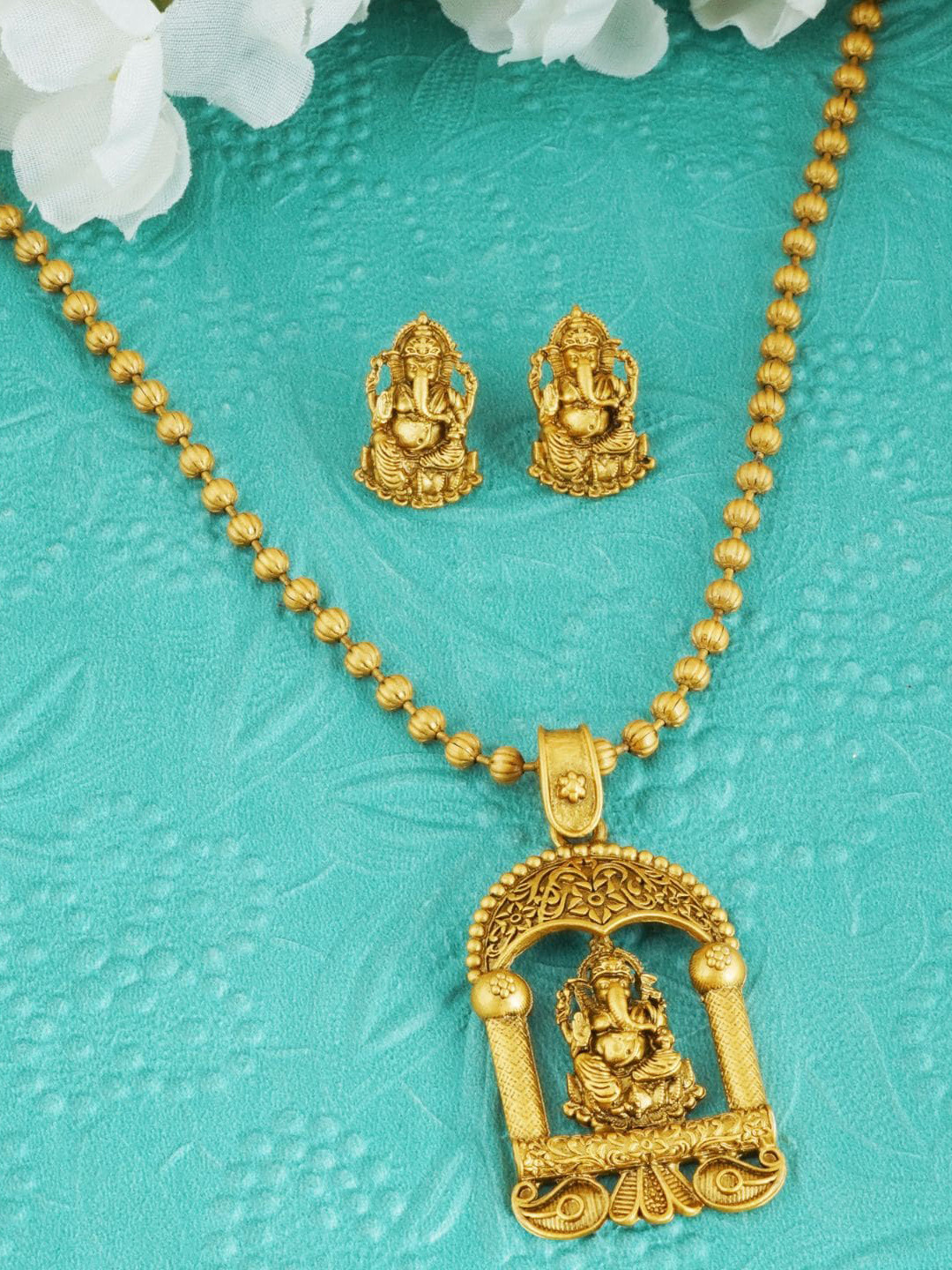 

MANSIYAORANGE Gold-Plated Necklace & Earrings