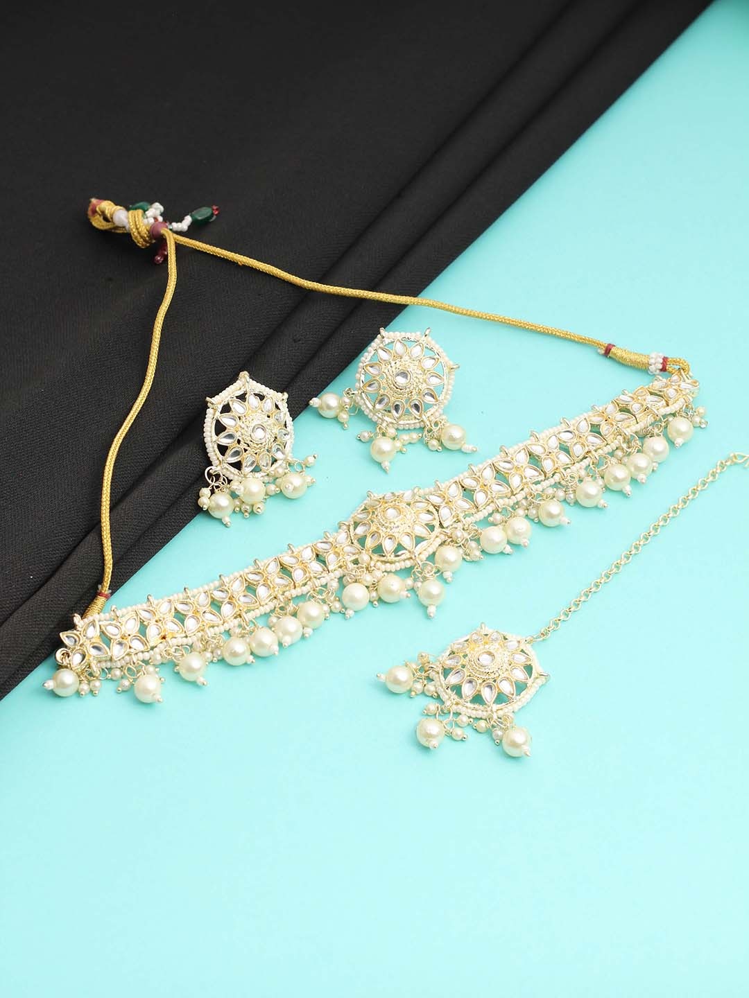 

SAIYONI Gold-Plated Kundan-Studded Jewellery Set