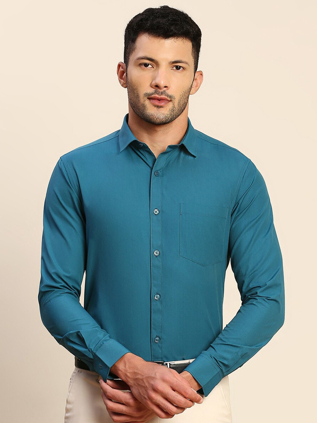 

INVICTUS Original Slim Fit Opaque Formal Shirt, Teal