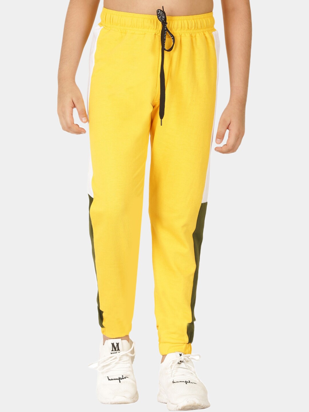 

SmartRAHO Boys Mid-Rise Cotton Joggers, Yellow