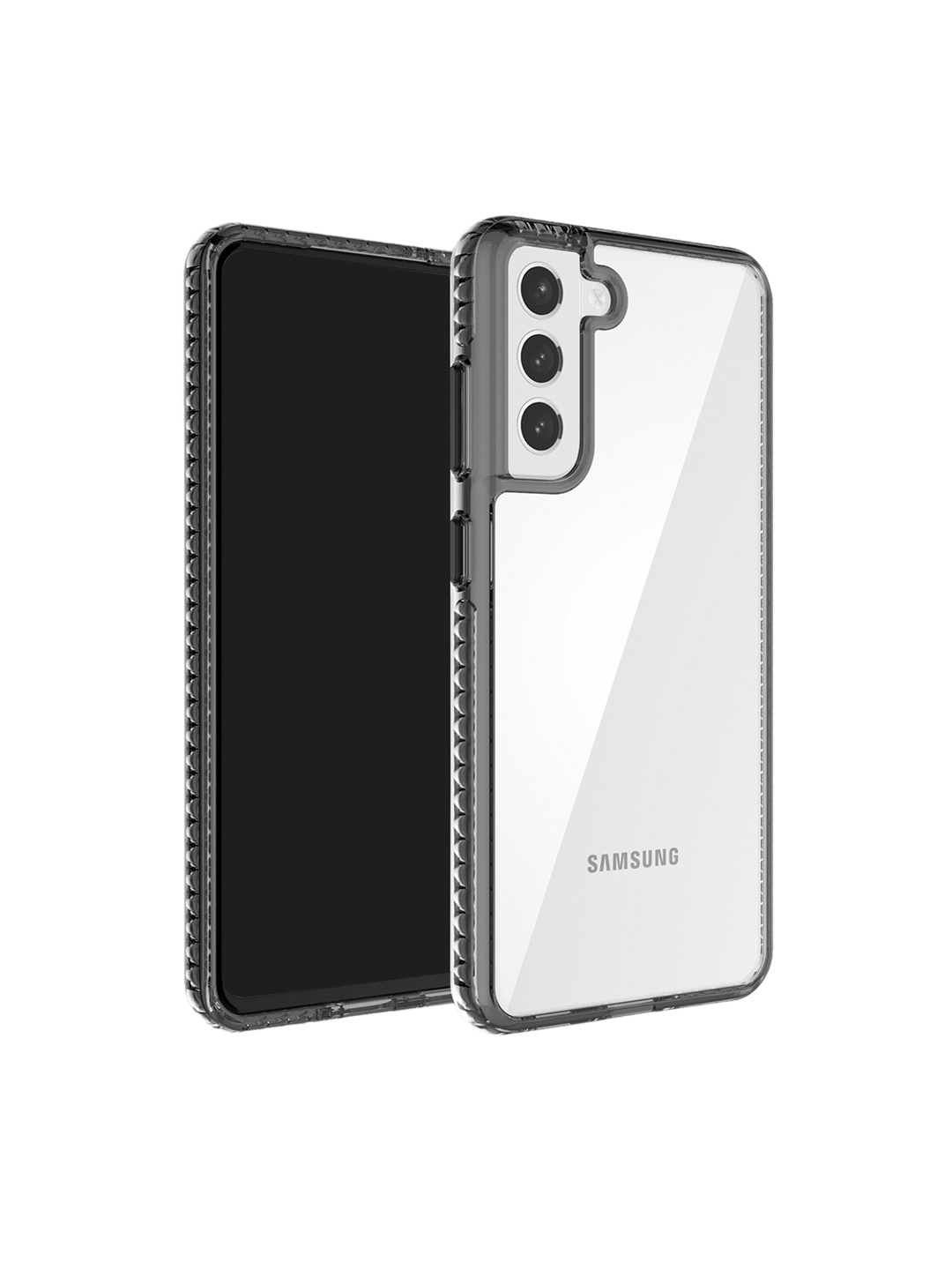 

DailyObjects Stride 2.0 Clear Samsung Galaxy S21 FE Phone Back Case, Black