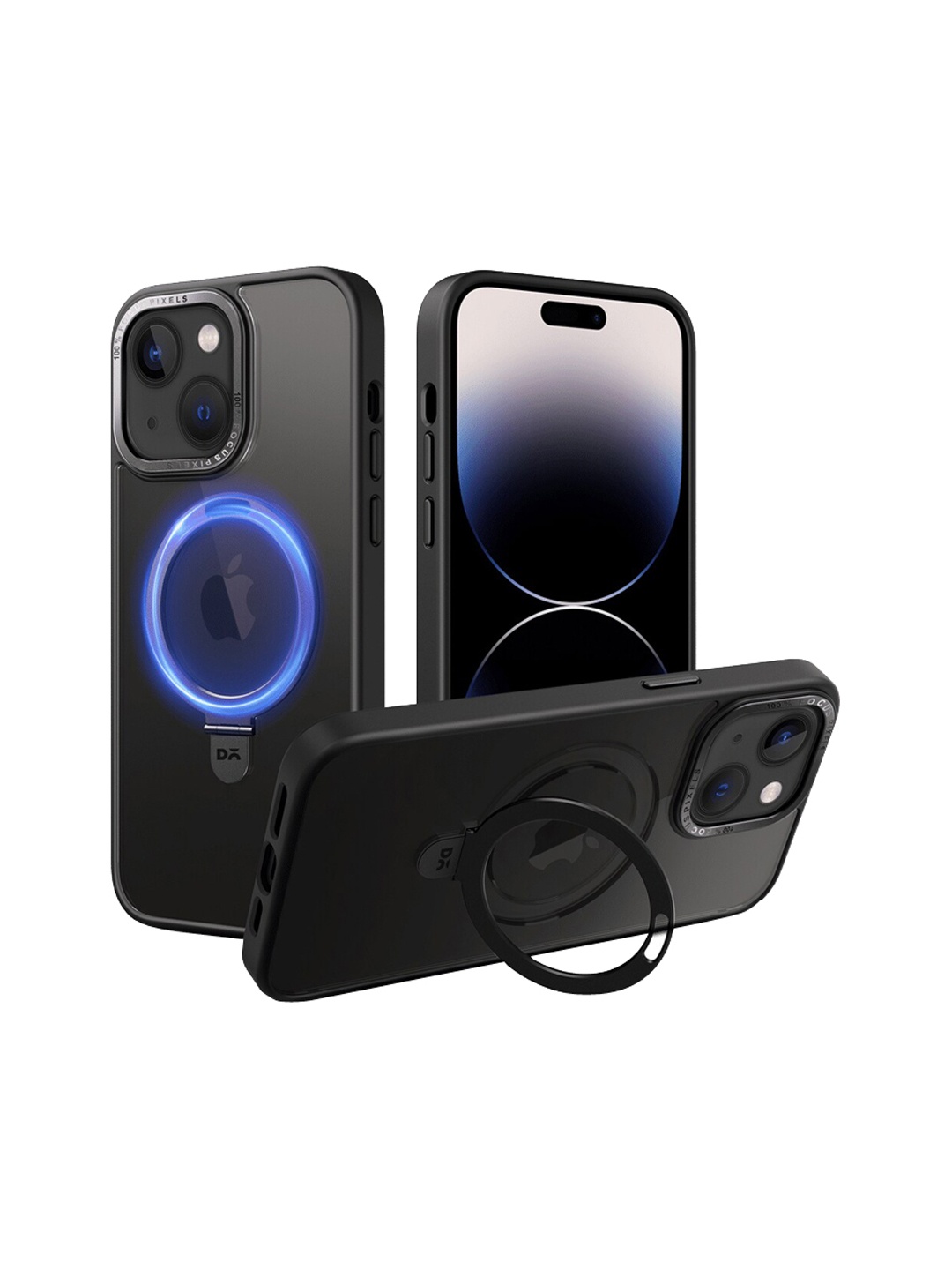 

DailyObjects Halo Magsafe With Stand iPhone 13 Phone Back Case, Black