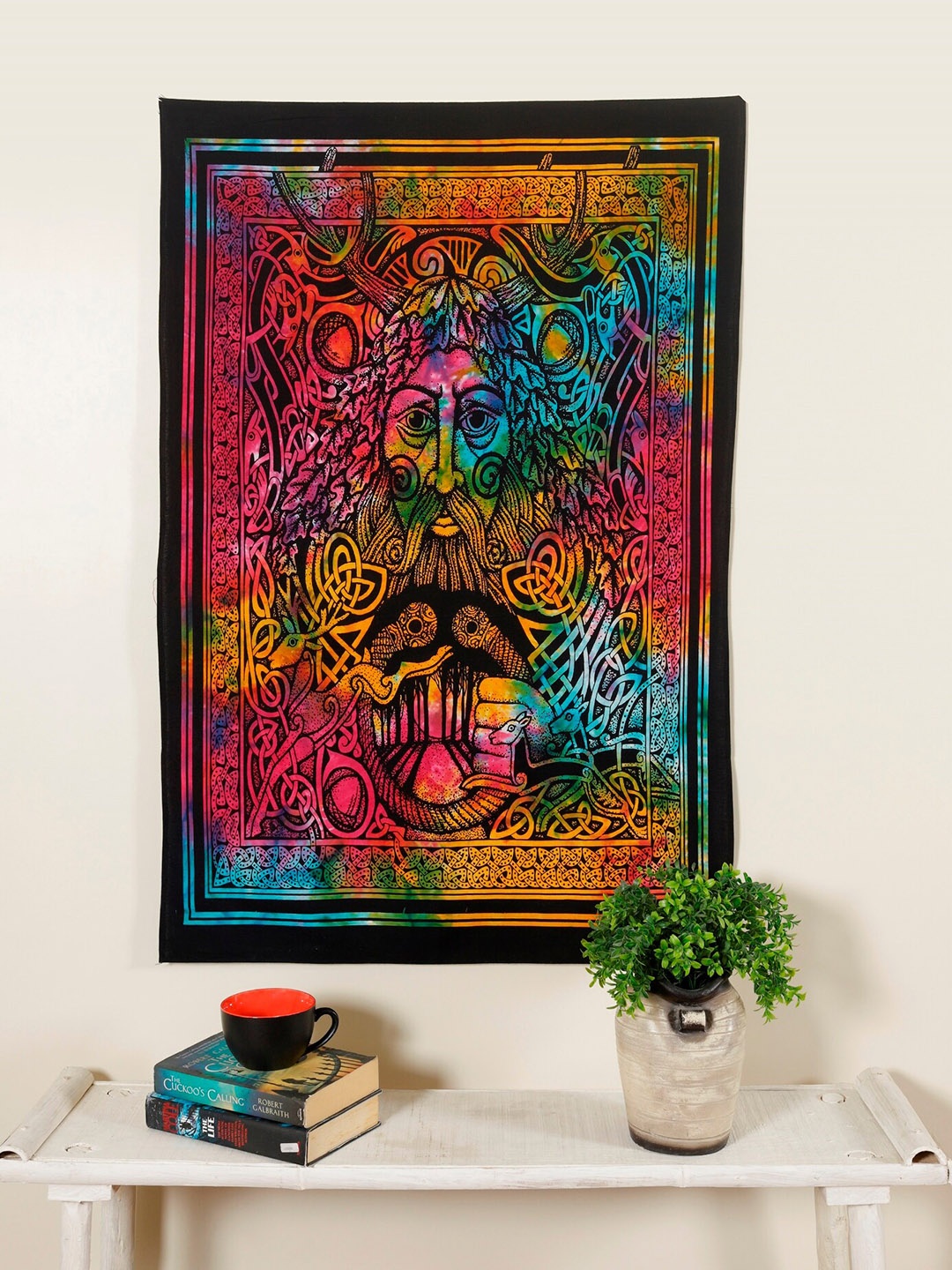 

HANDICRAFT PALACE Black Printed Cotton Wall Hanging Tapestry