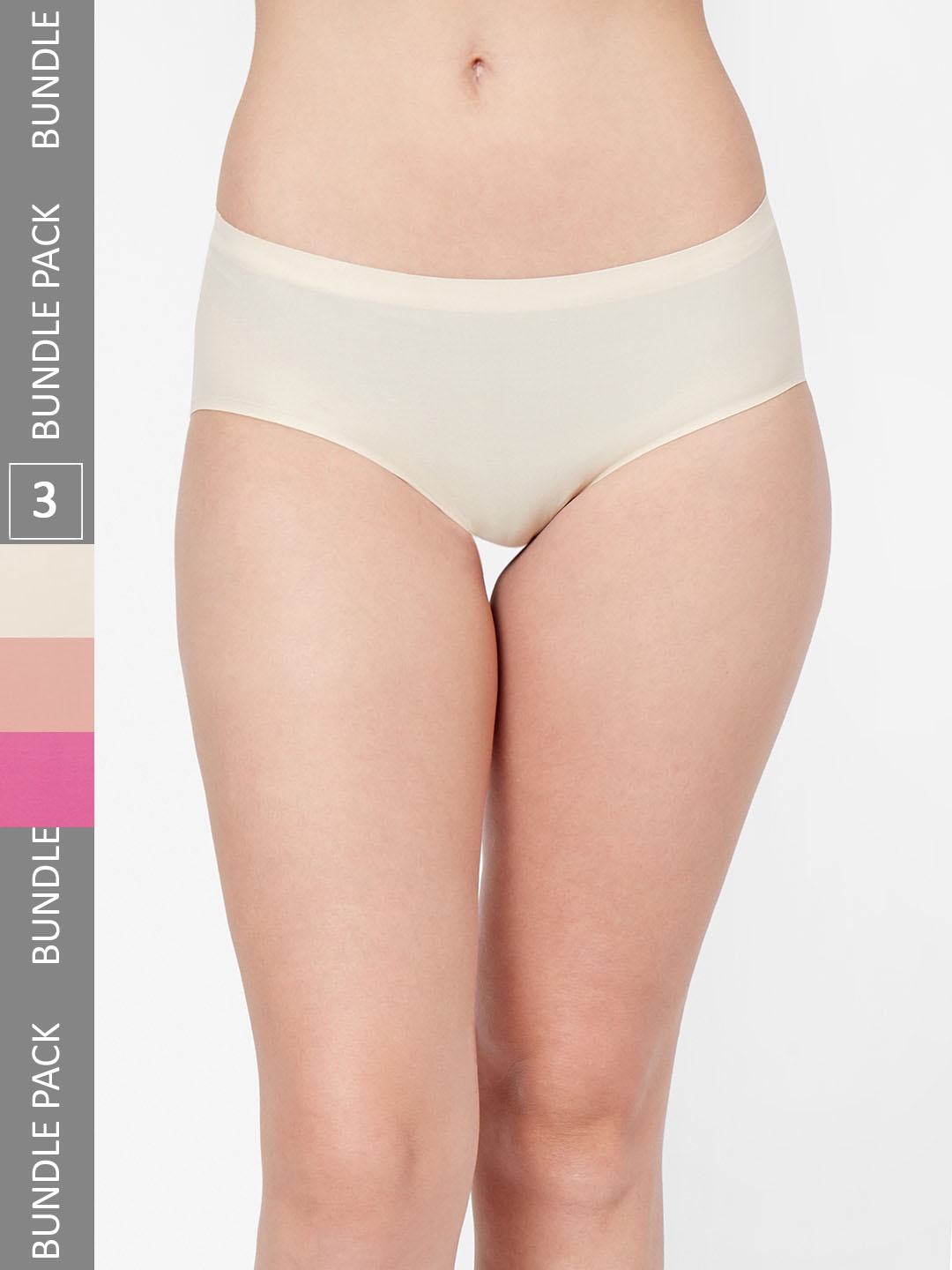 

NOIRA Women Pack Of 3 Assorted Seamless Hipster Briefs 910_SFuPi_NO