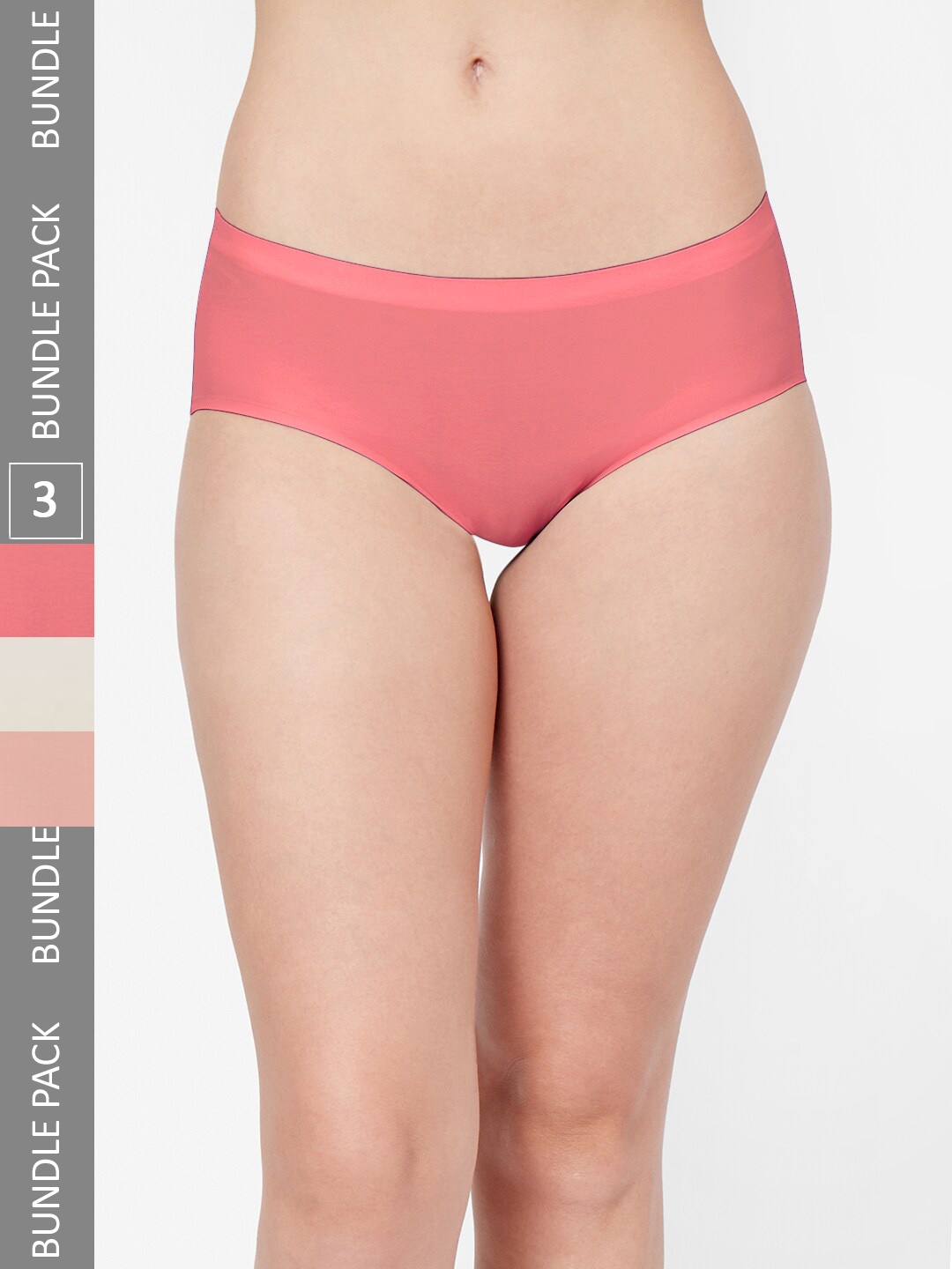 

NOIRA Women Pack Of 3 Assorted Seamless Hipster Briefs 910_SPePi_NO