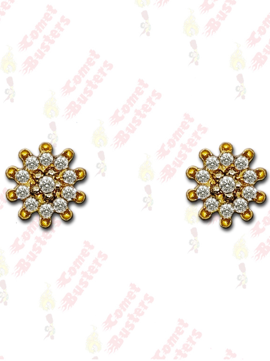 

Comet Busters Gold-Plated Floral Studs Non Piercing Ear Stickers