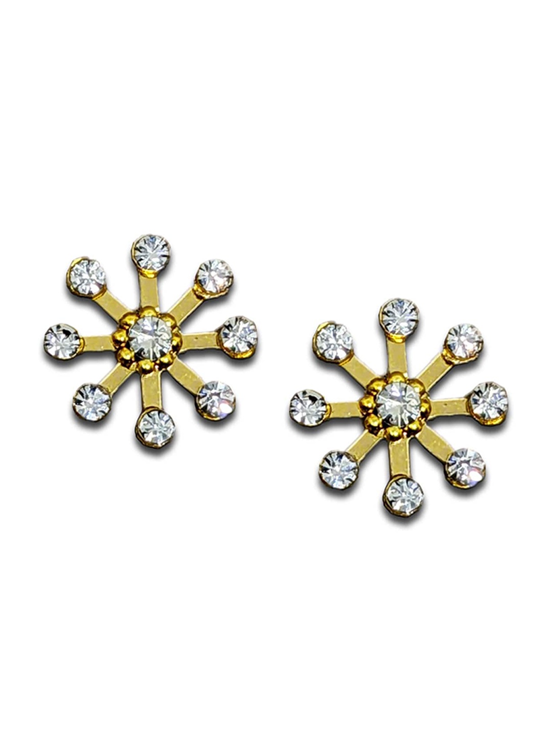 

Comet Busters Floral Studs Non Piercing Ear Stickers, Gold