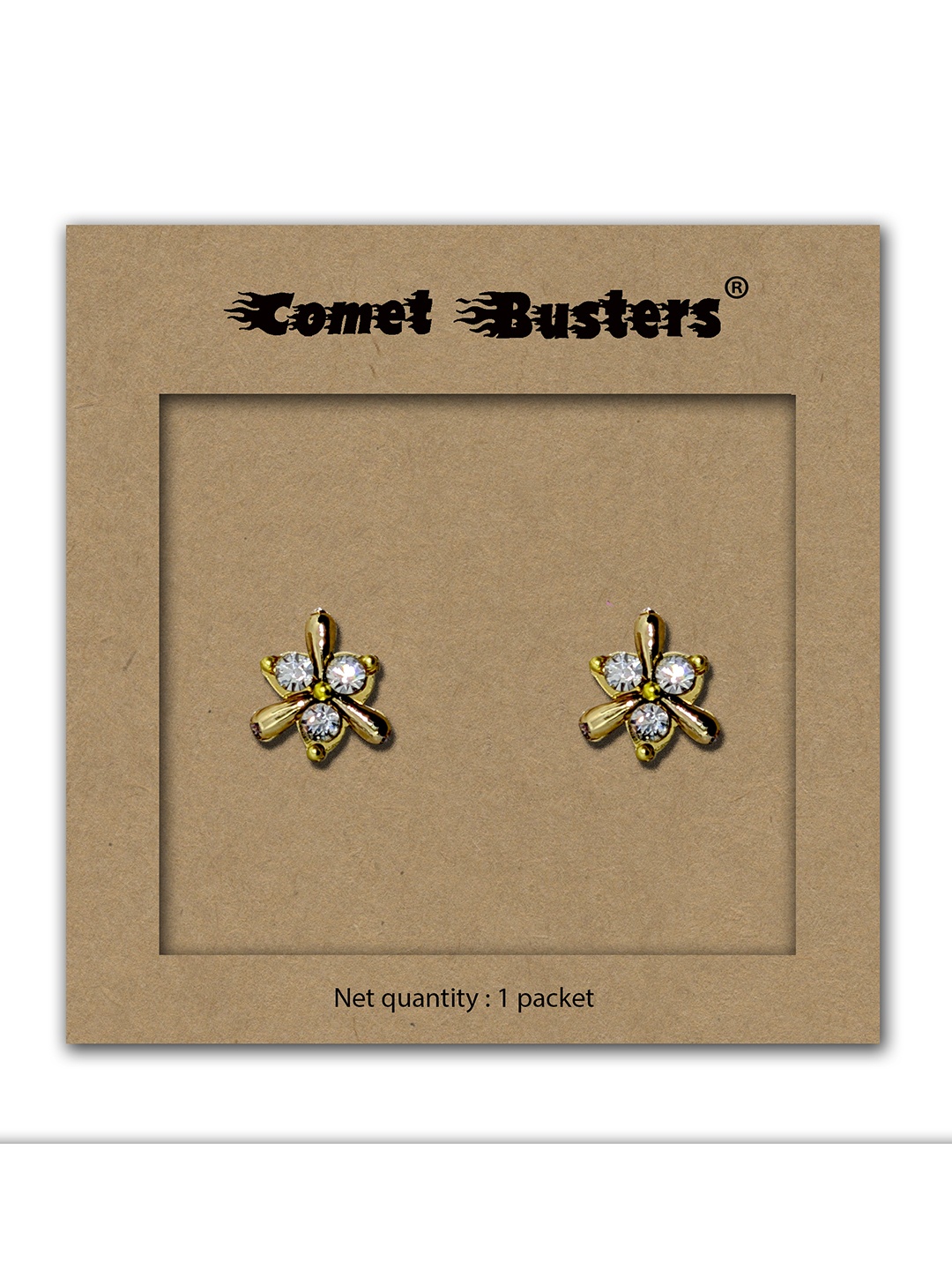 

Comet Busters Contemporary Studs Non Piercing Ear Stickers, Gold
