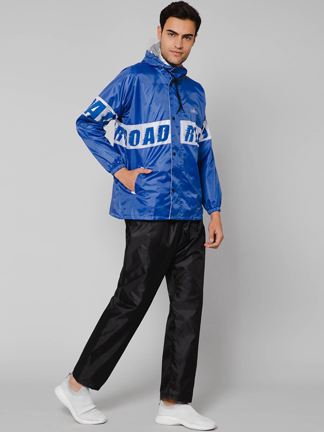 

THE CLOWNFISH Road Rider Waterproof Double Coated Reversible Raincoat, Blue