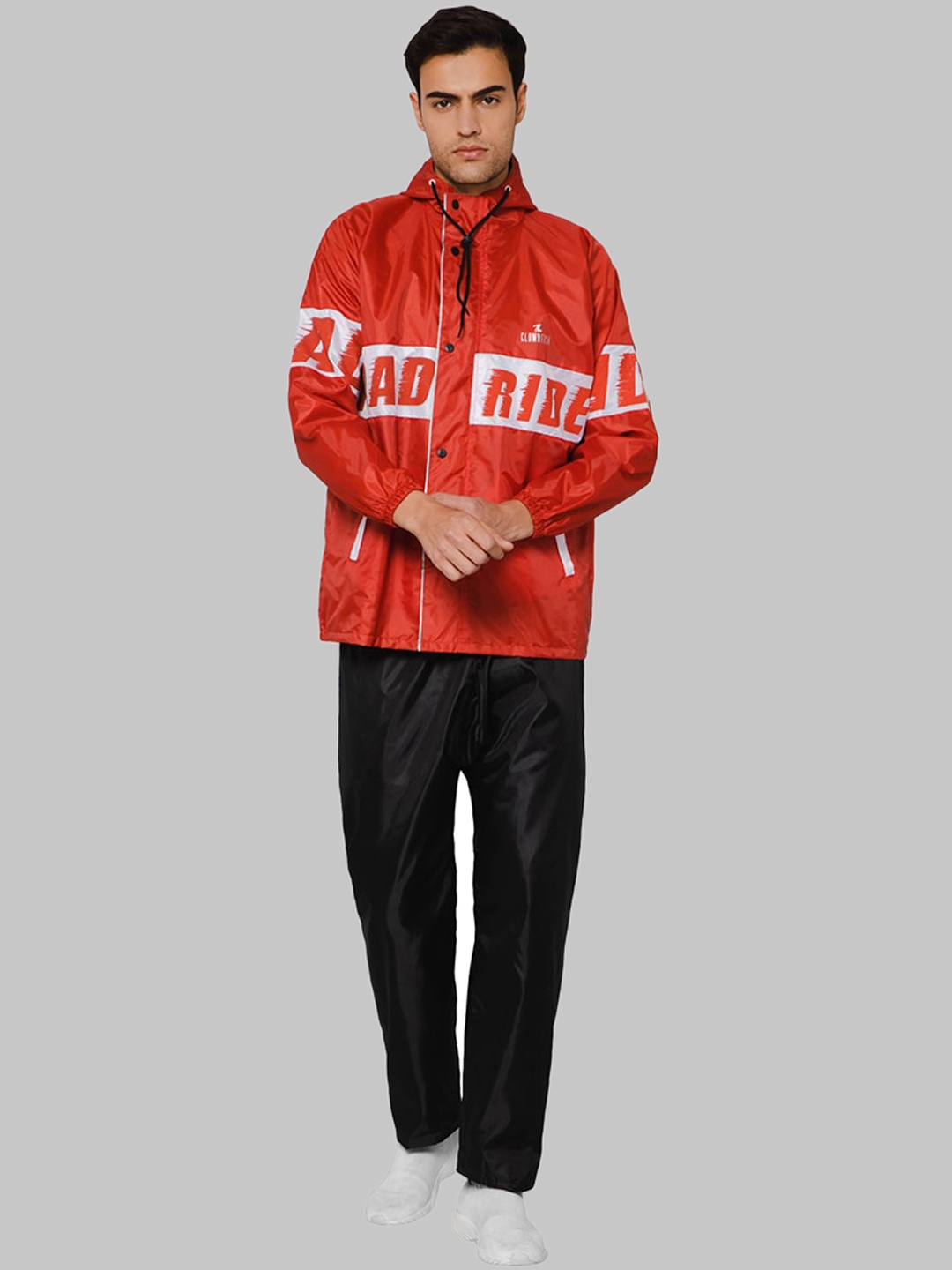 

THE CLOWNFISH Waterproof Double Coated Reversible Raincoat, Red