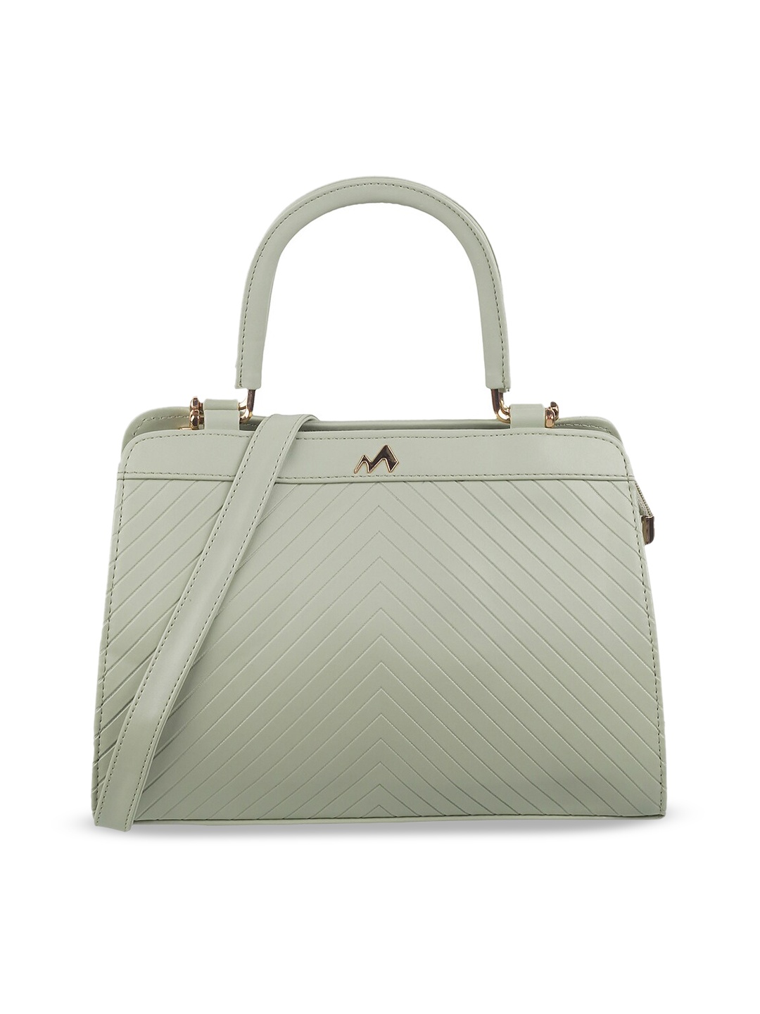 

Metro Textured Structured Satchel, Green