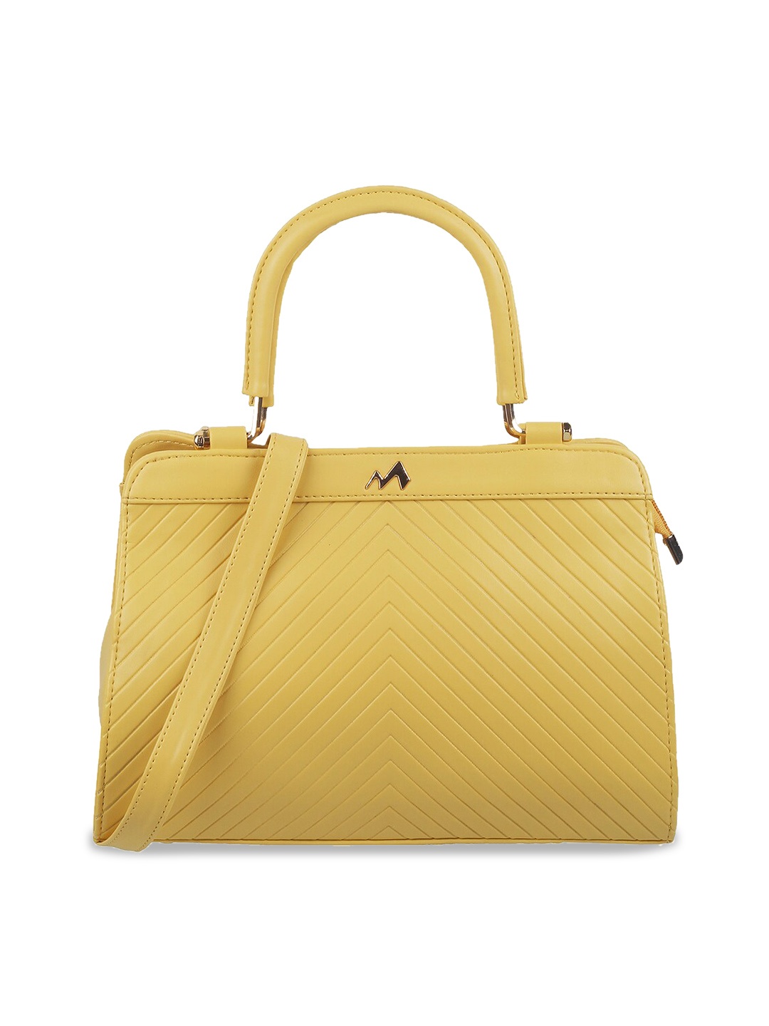 

Metro Textured Structured Satchel, Yellow