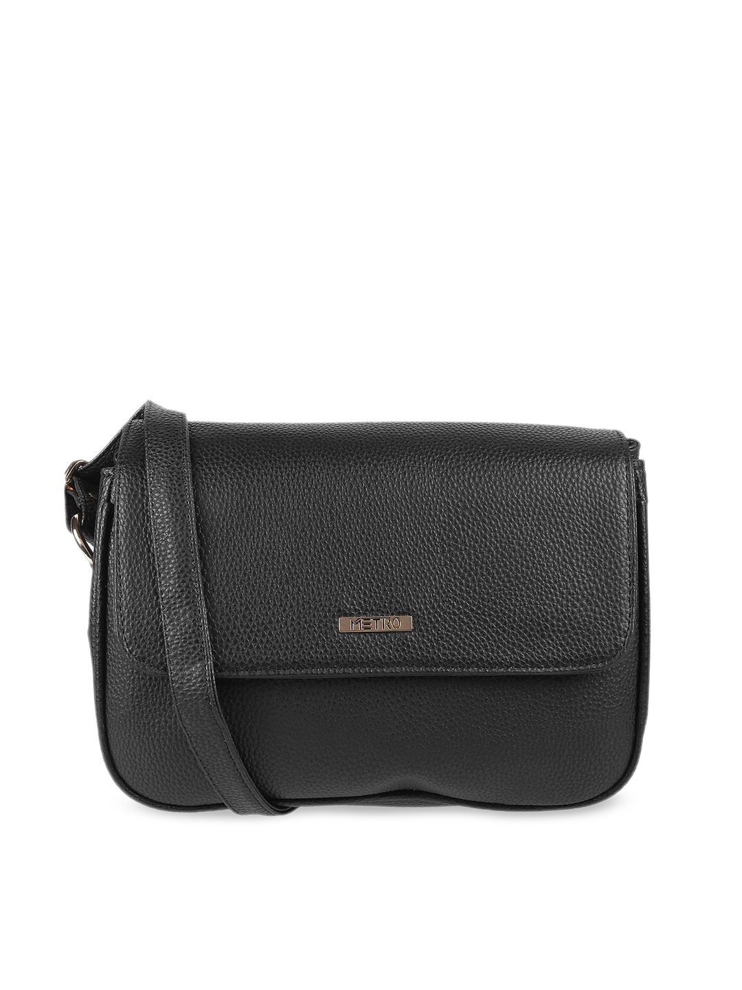 

Metro Textured Structured Sling Bag, Black