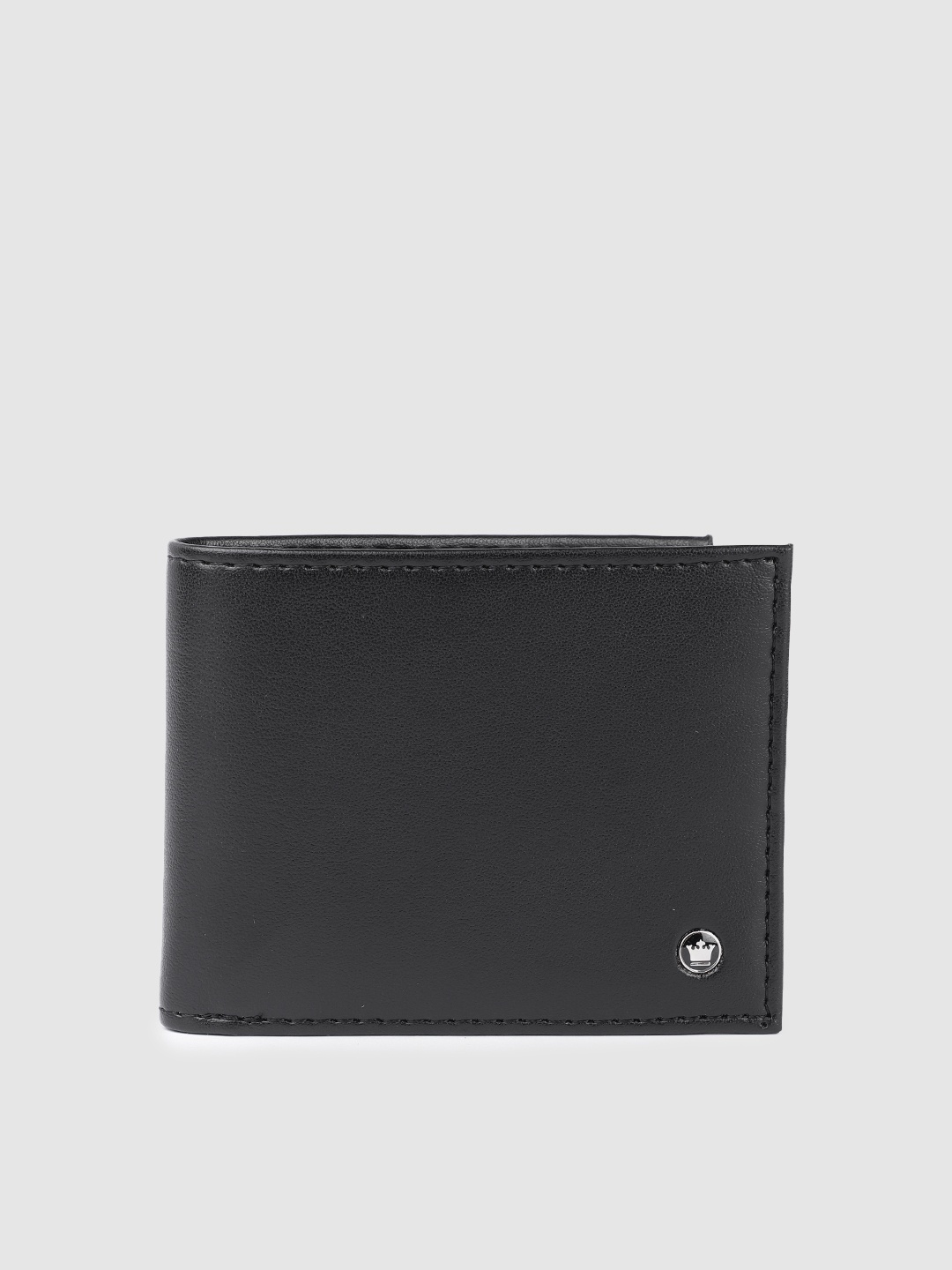 

Louis Philippe Men Solid Two Fold Wallet, Black