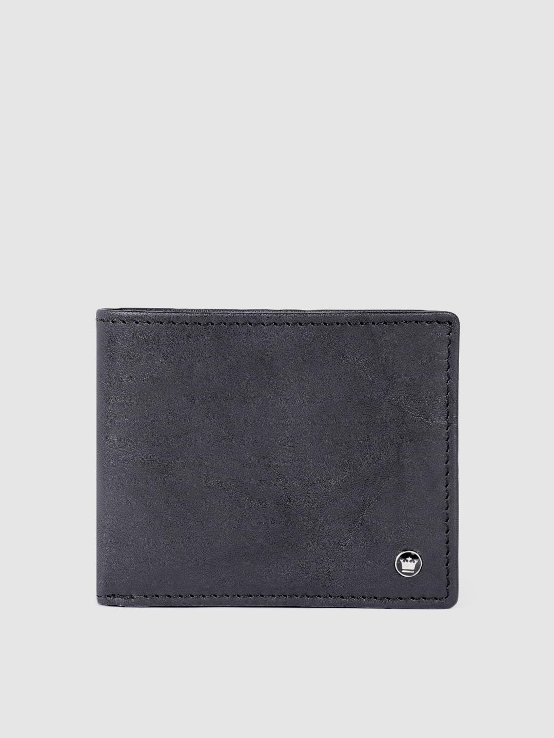 

Louis Philippe Men Leather Two Fold Wallet, Black