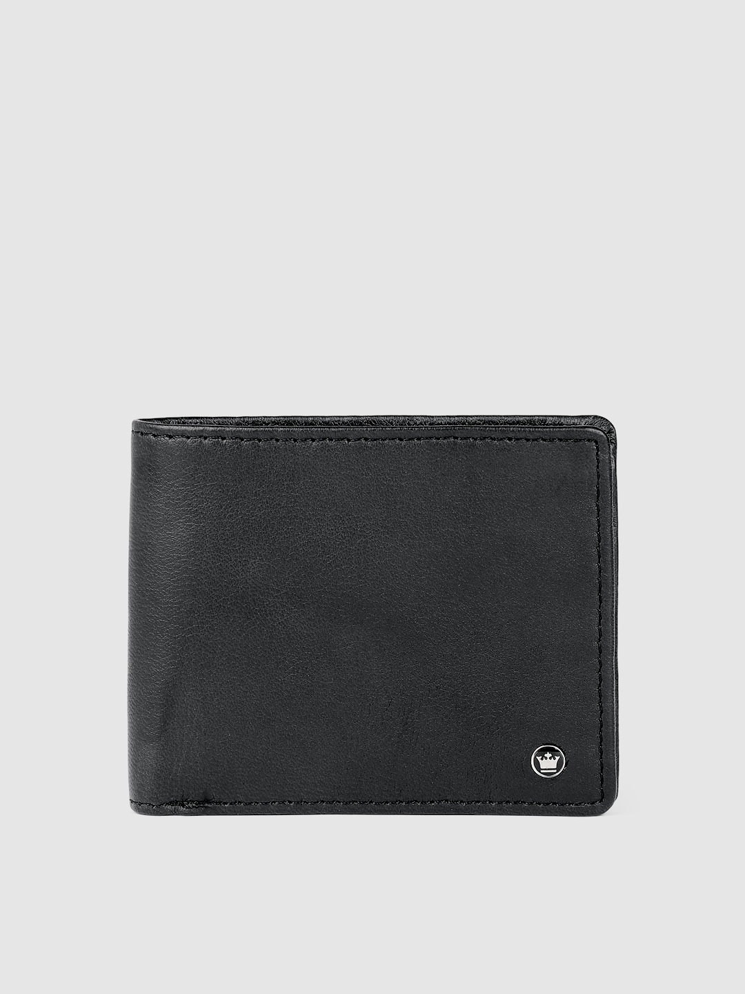 

Louis Philippe Men Leather Two Fold Wallet, Black