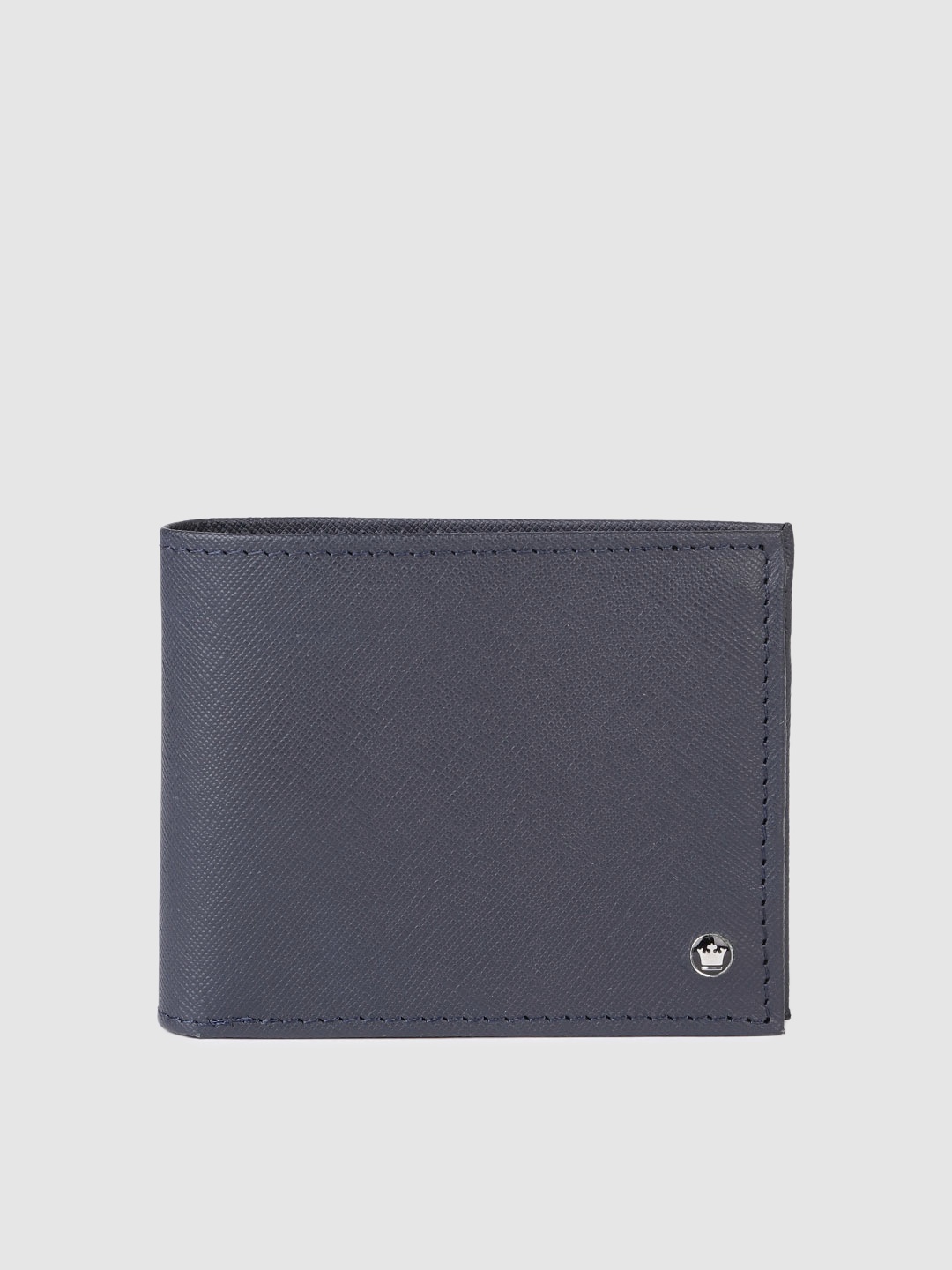 

Louis Philippe Men Leather Two Fold Wallet, Navy blue