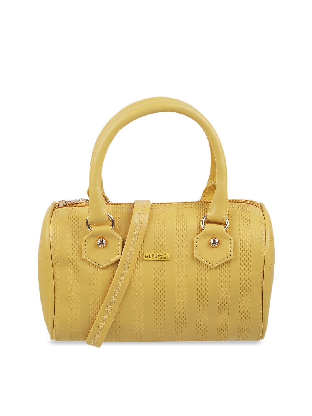 

Mochi Textured Structured Handheld Bag, Yellow