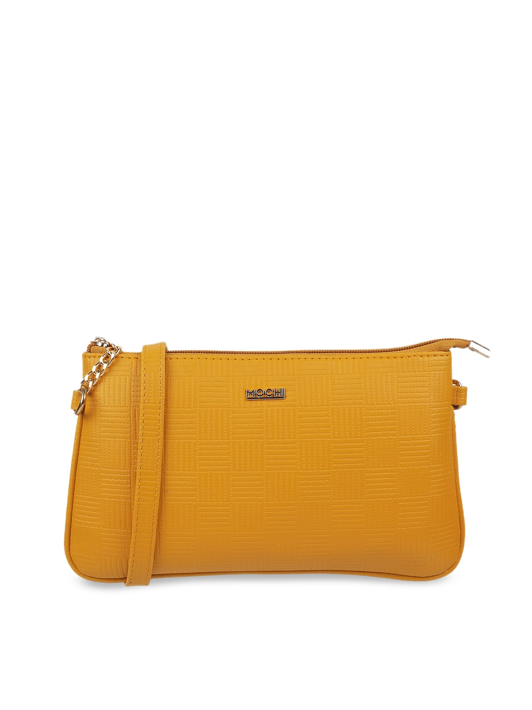 

Mochi Textured Structured Sling Bag, Yellow