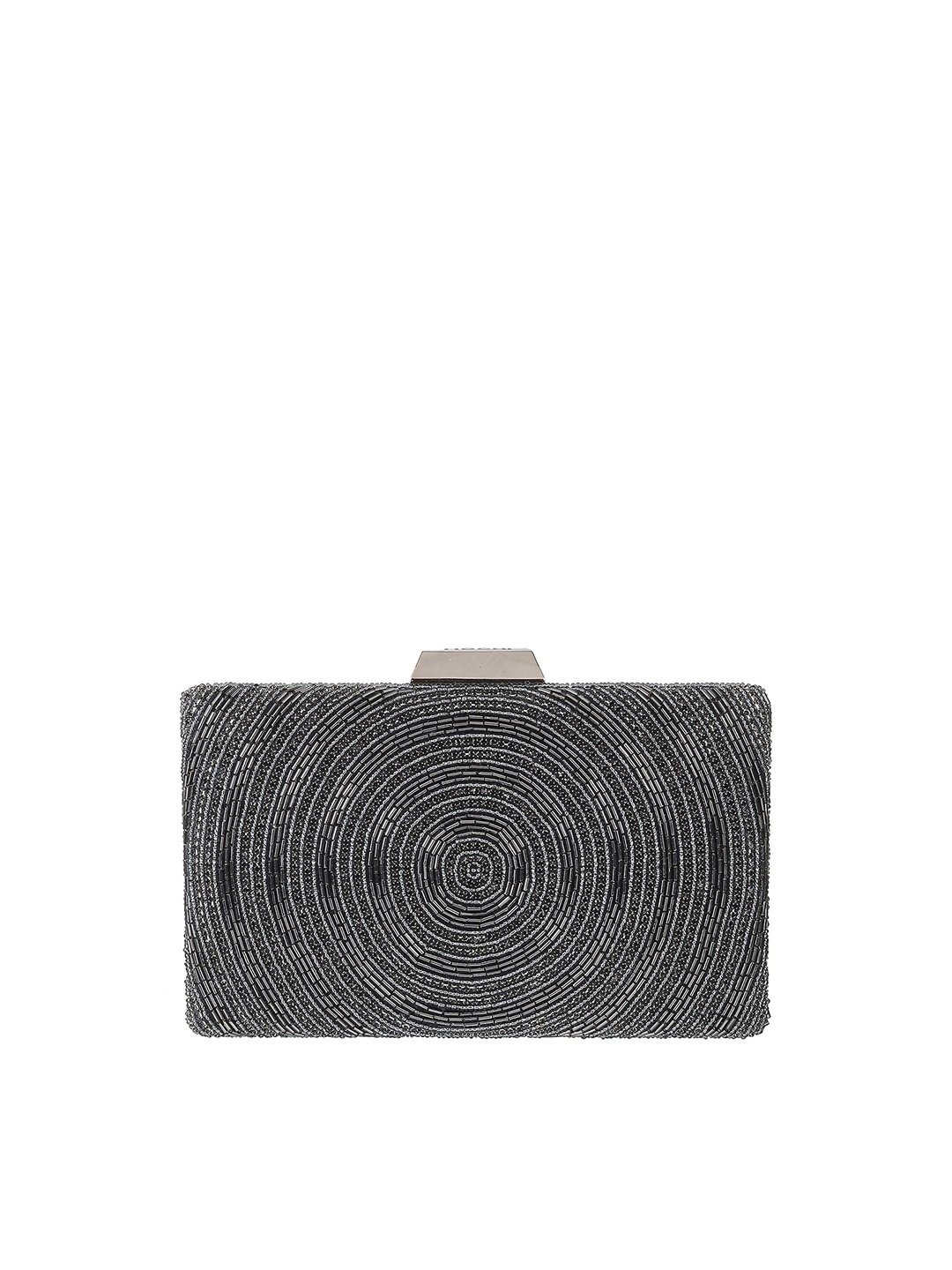 

Mochi Embellished Box Clutch, Grey