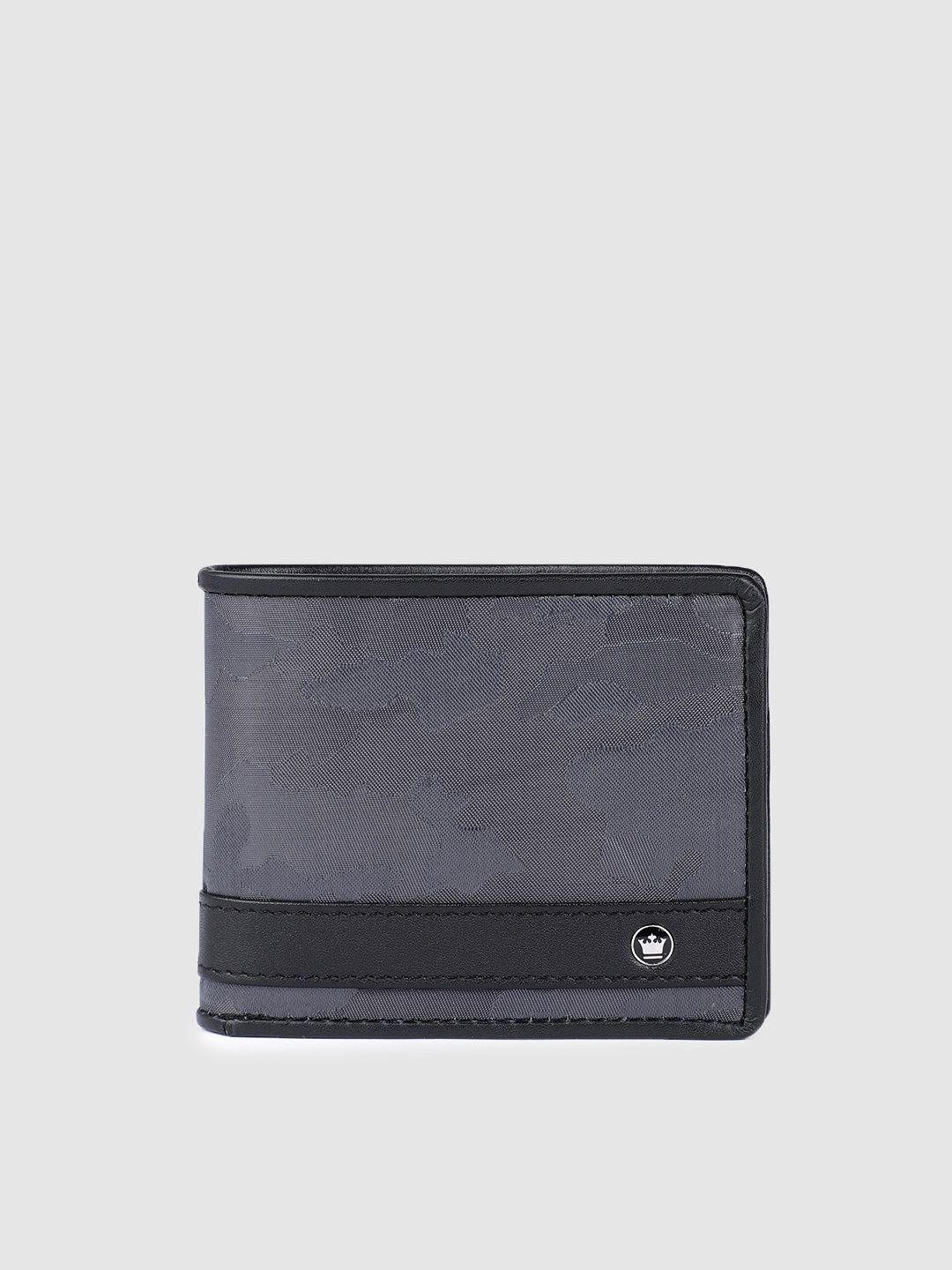 

Louis Philippe Sport Men Camouflage Printed Leather Two Fold Wallet, Black