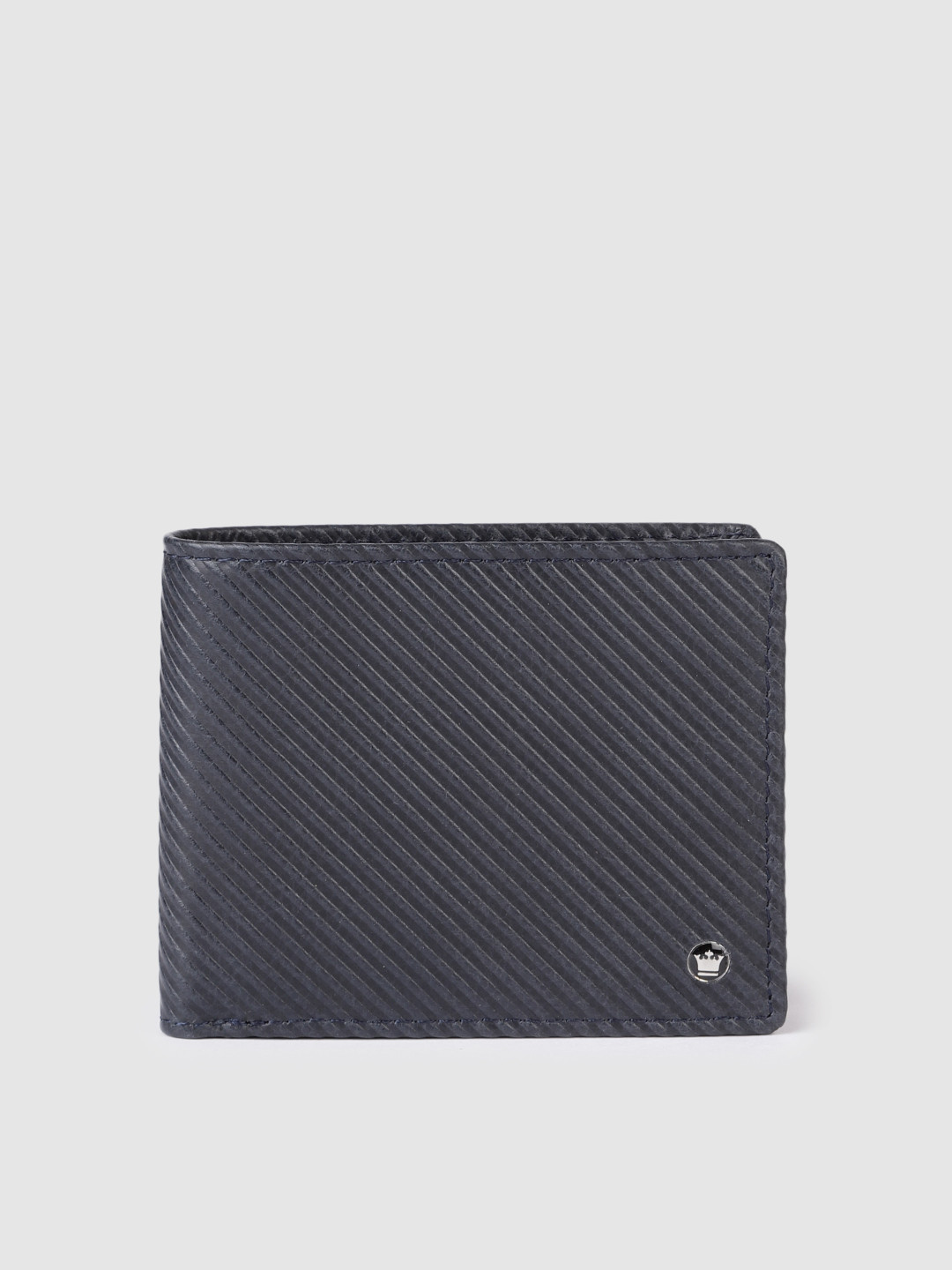 

Louis Philippe Sport Men Textured Leather Two Fold Wallet, Navy blue