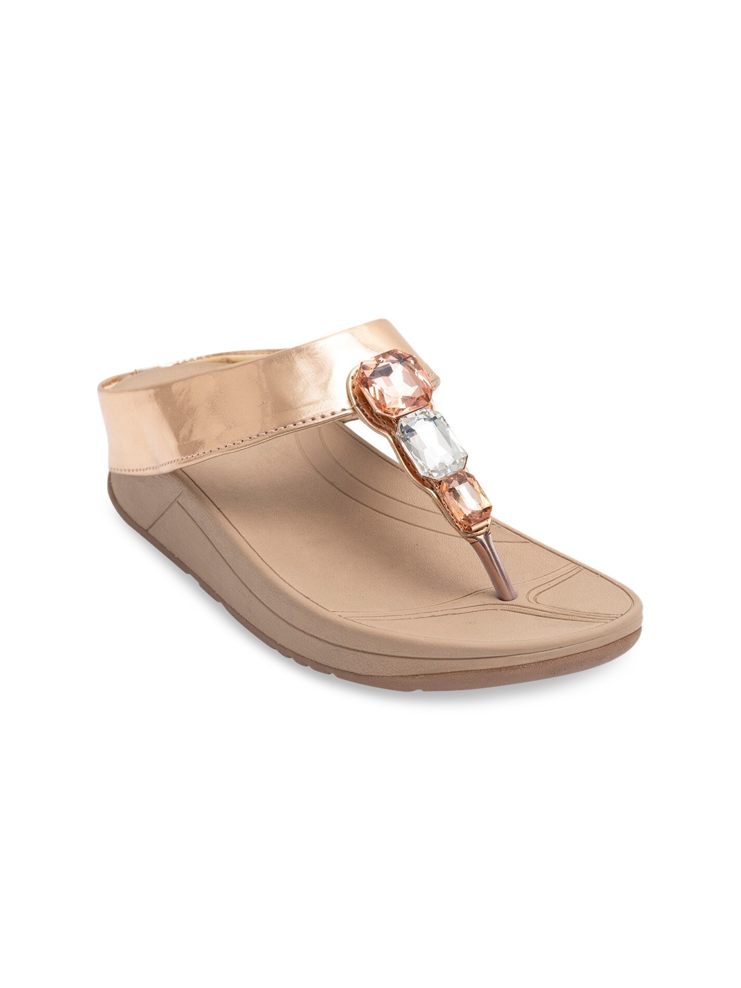 

Zyla Embellished Open Toe Comfort Heels, Rose gold