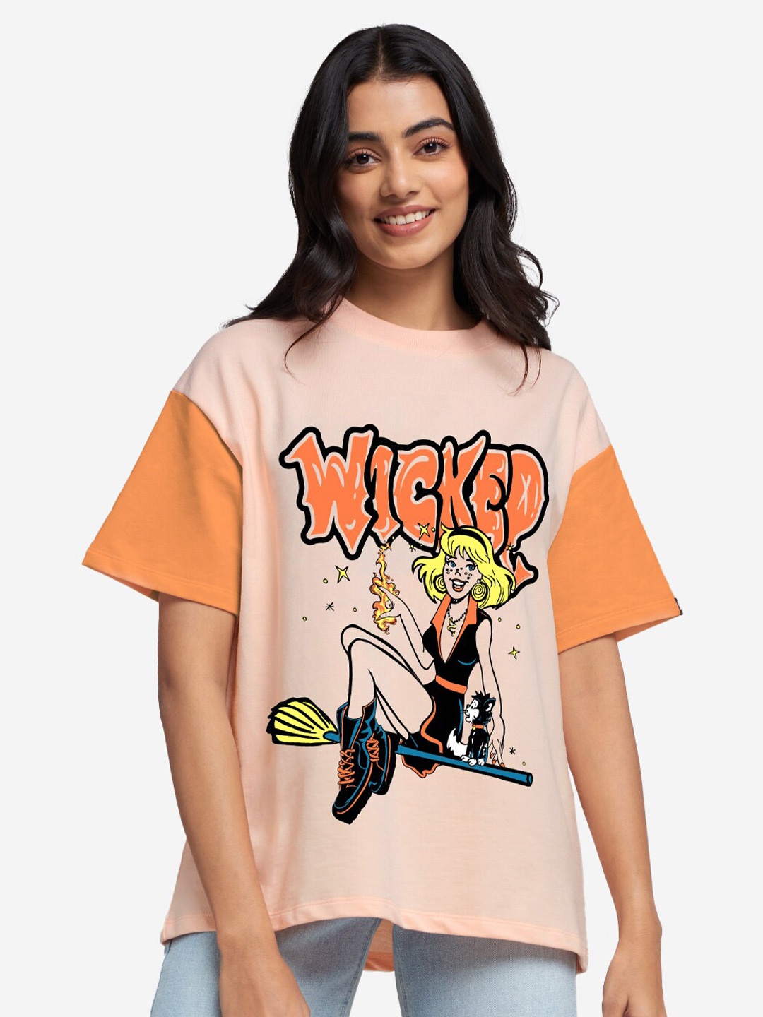 

The Souled Store Archie Graphic Printed Oversized Pure Cotton T-Shirt, Nude